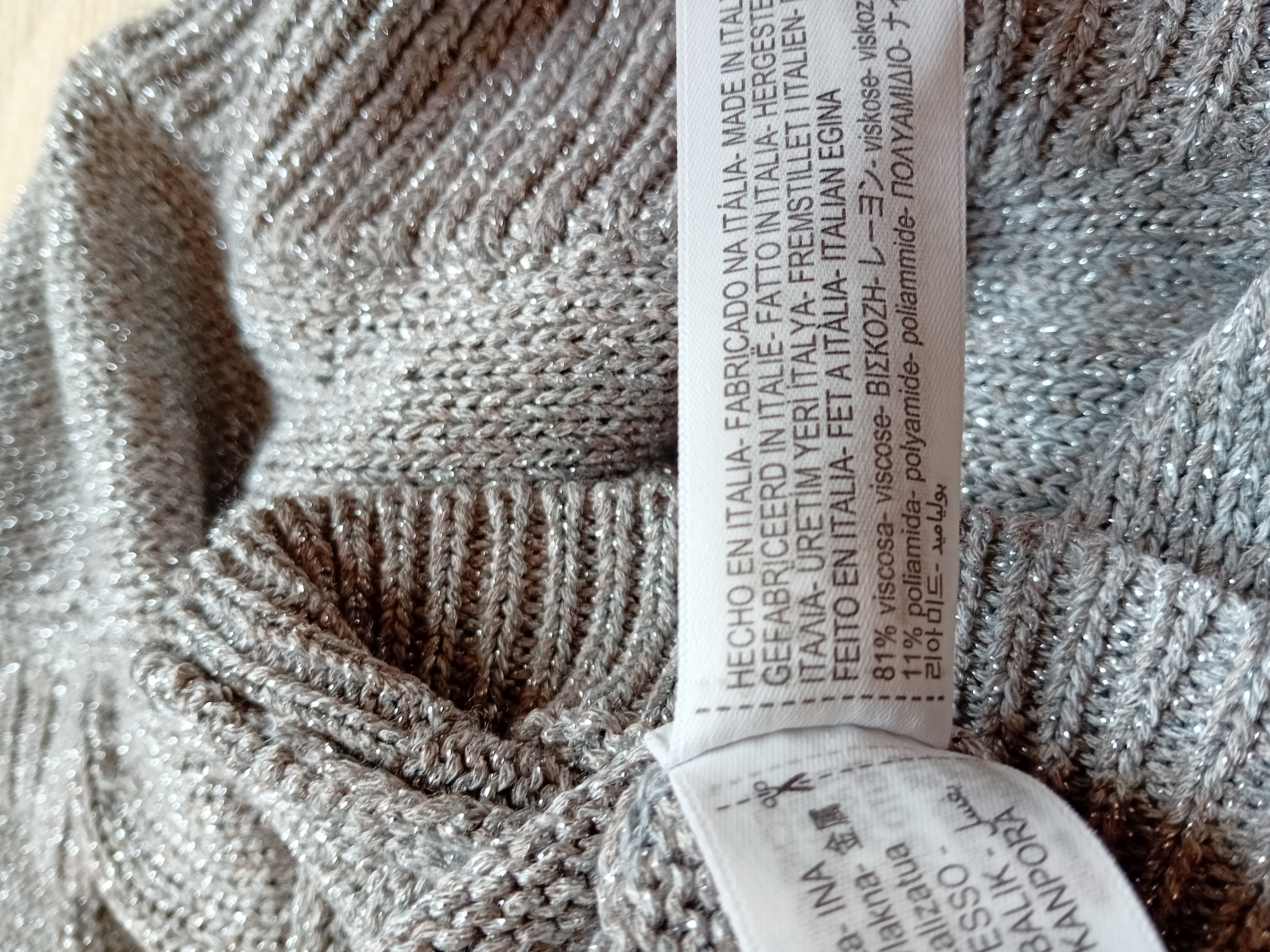 Top Maille Sans Manches Argenté Massimo Dutti