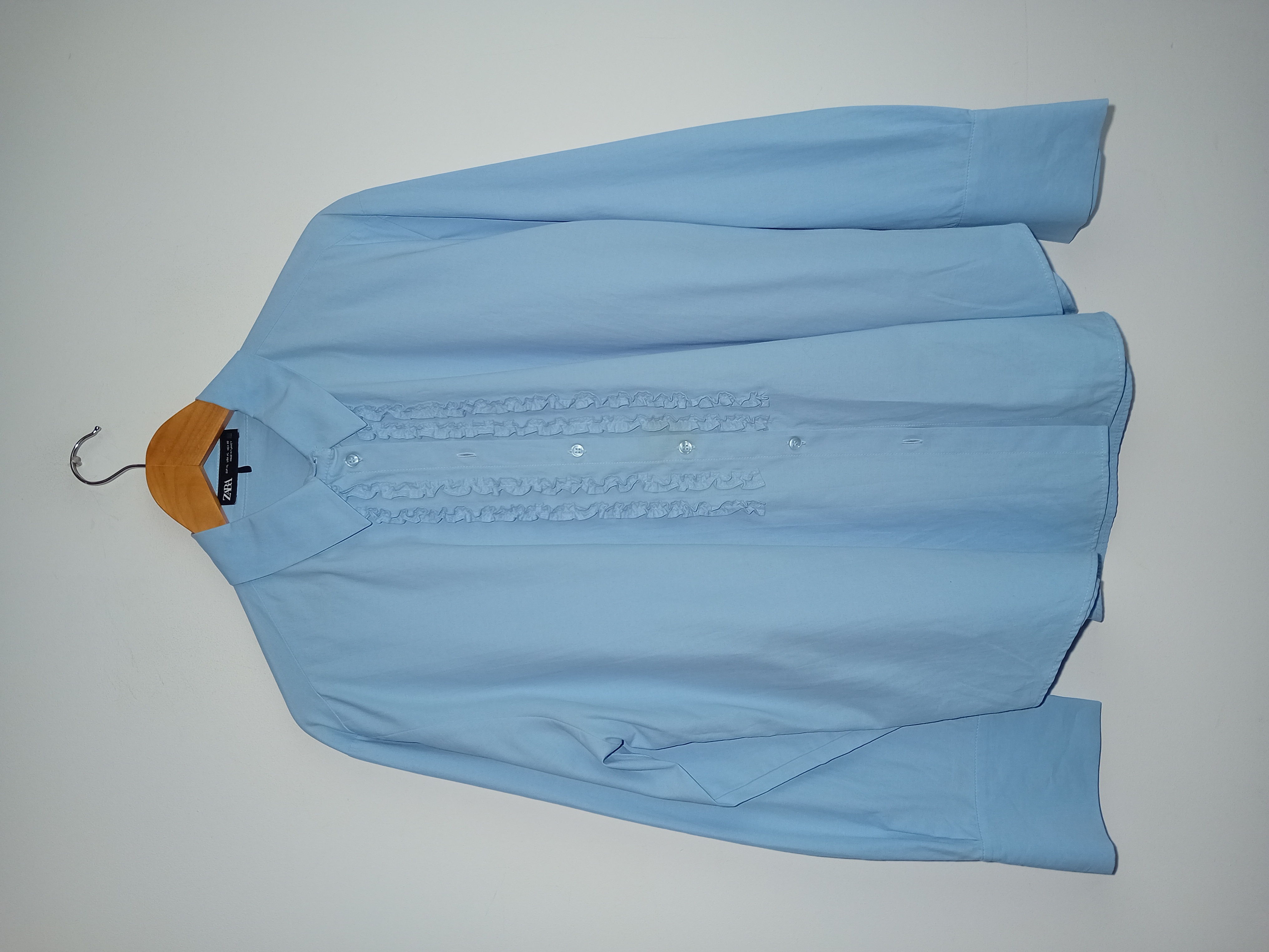 Chemise Zara Bleue Volants