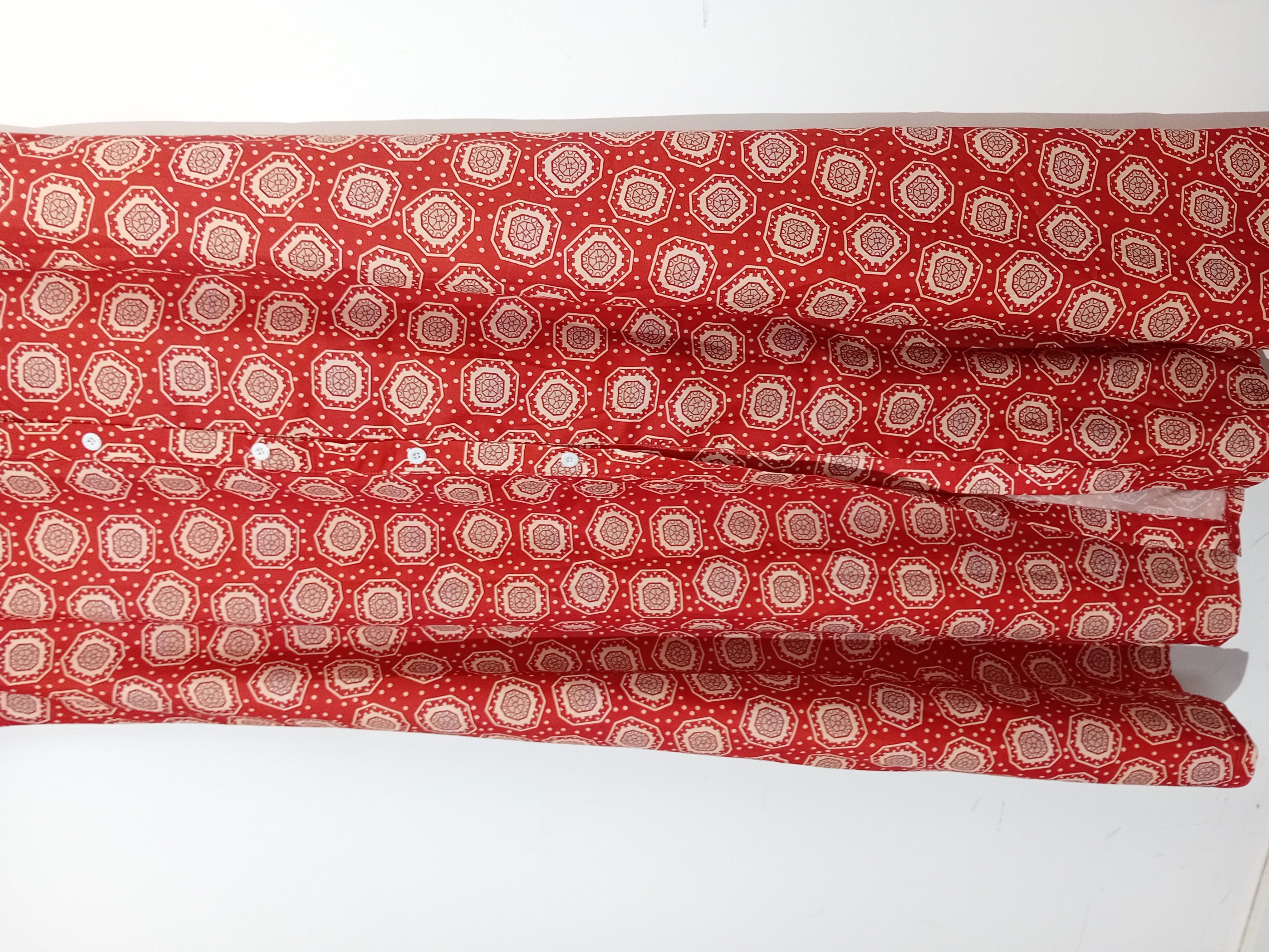 Robe Longue Rouge Motifs Géométriques