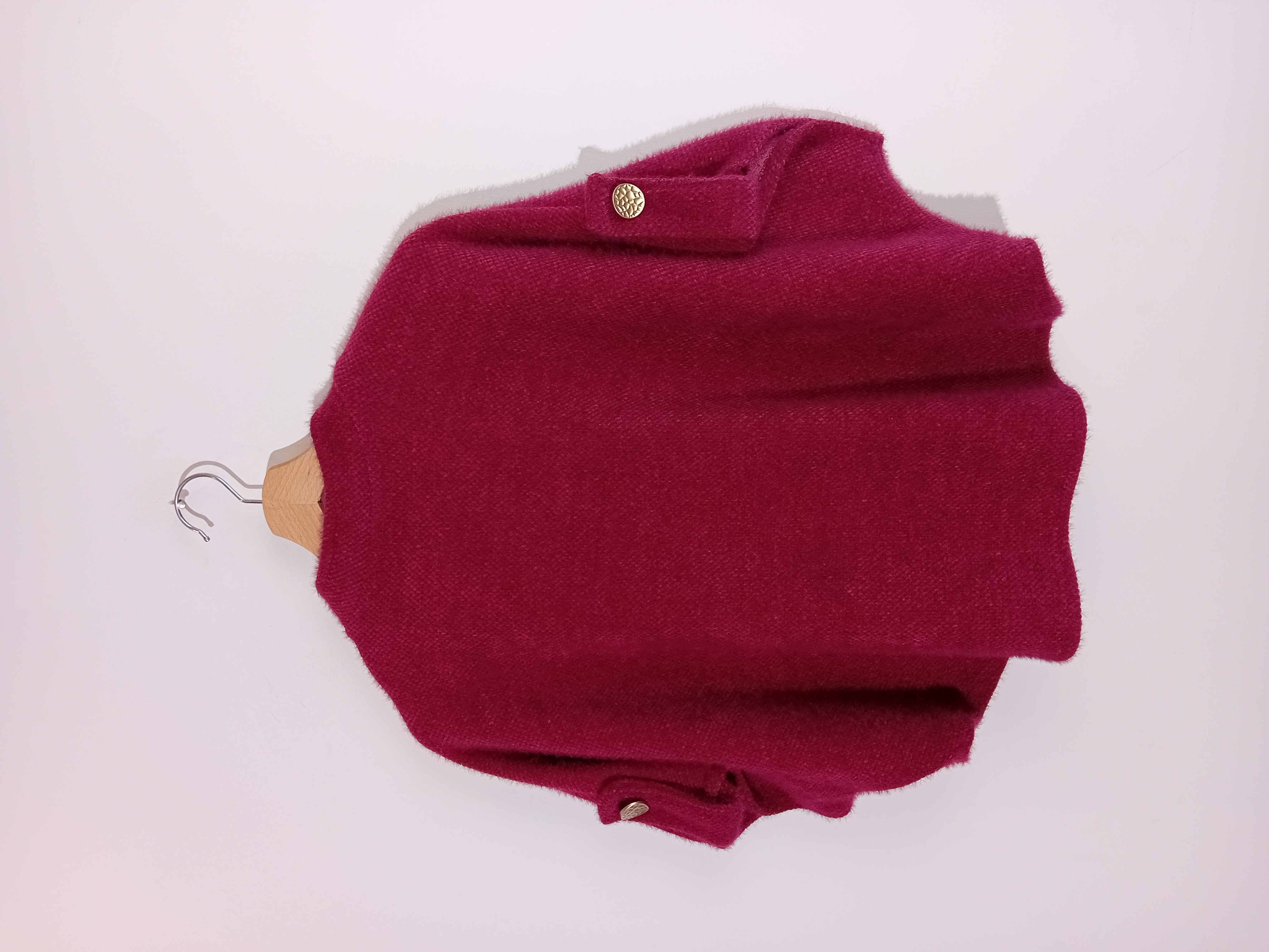 Cape Cardigan Maille Duveteuse Fuchsia M