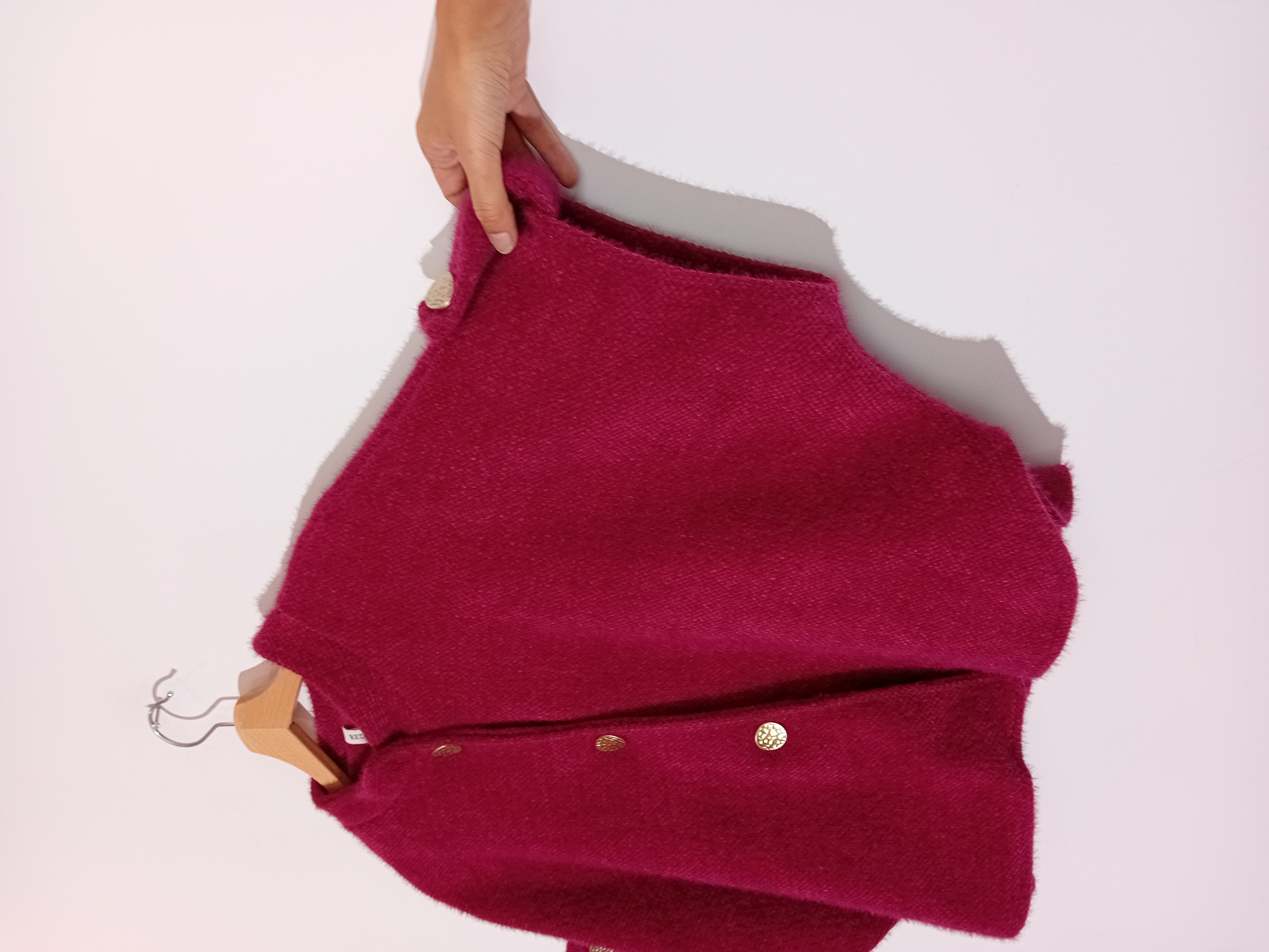 Cape Cardigan Maille Duveteuse Fuchsia M
