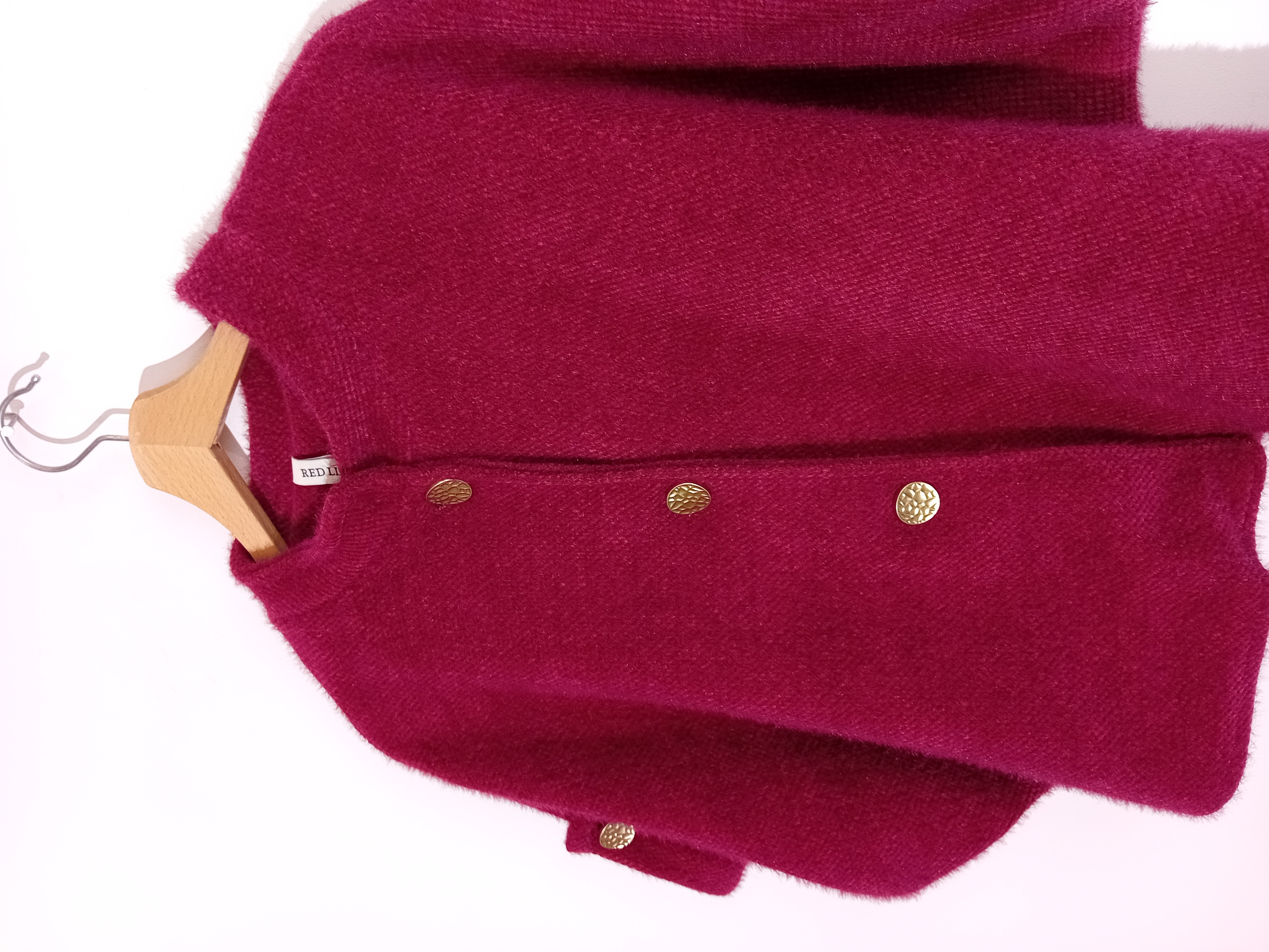 Cape Cardigan Maille Duveteuse Fuchsia M