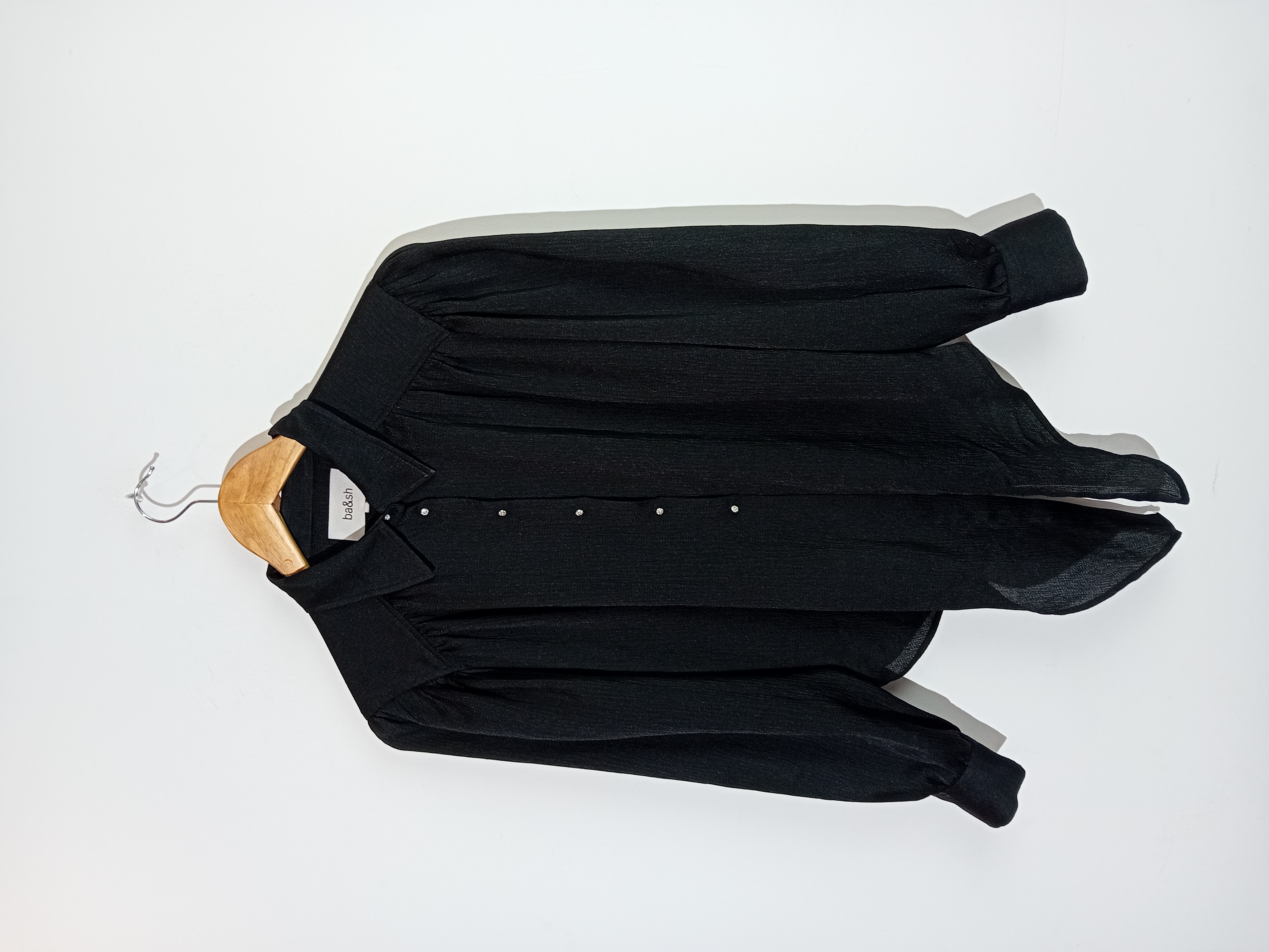 Blouse Fluide Noire Ba&sh Boutons Bijoux