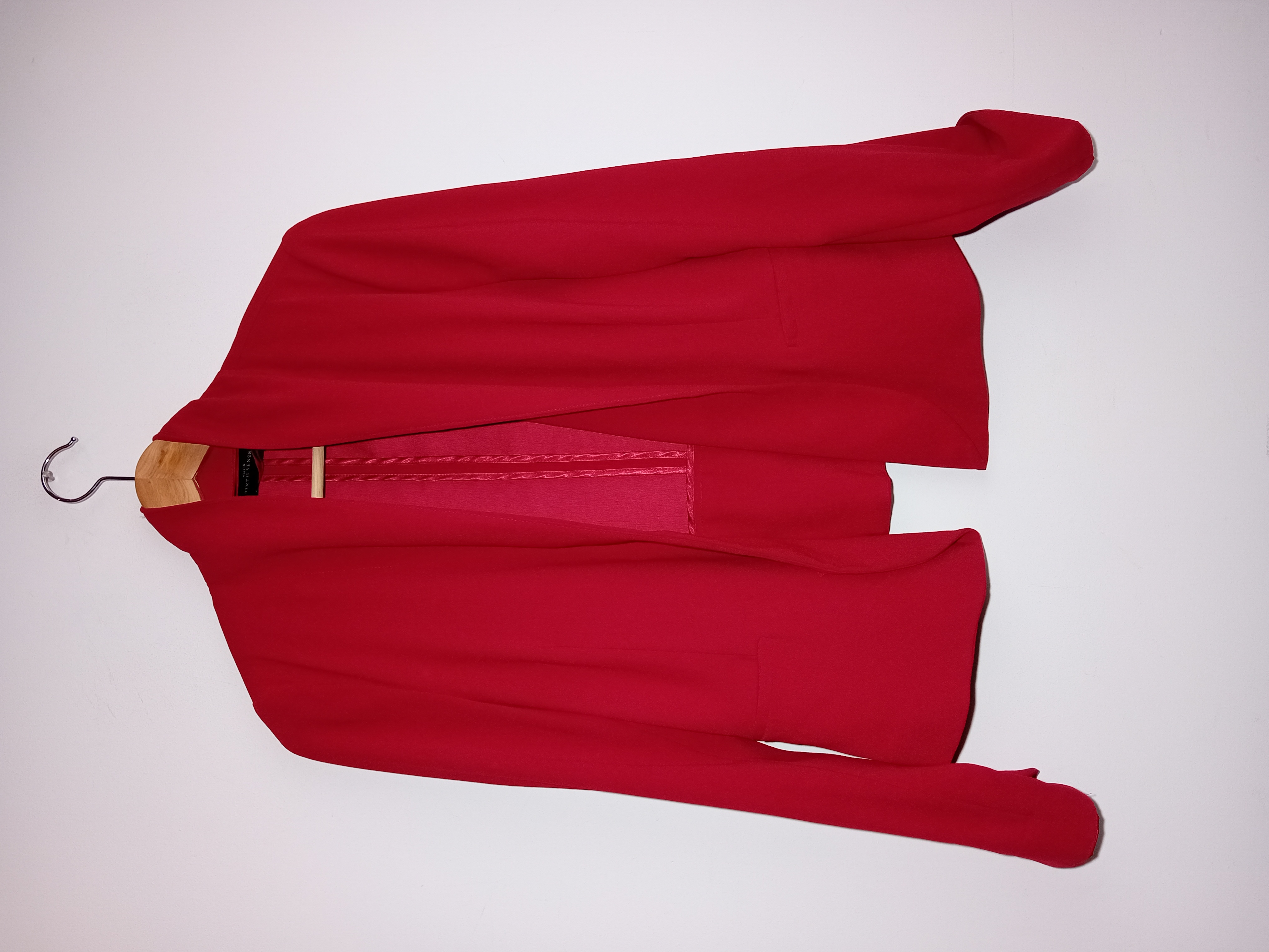 Blazer Léger Rouge Sans Bouton Your Sixth Sense