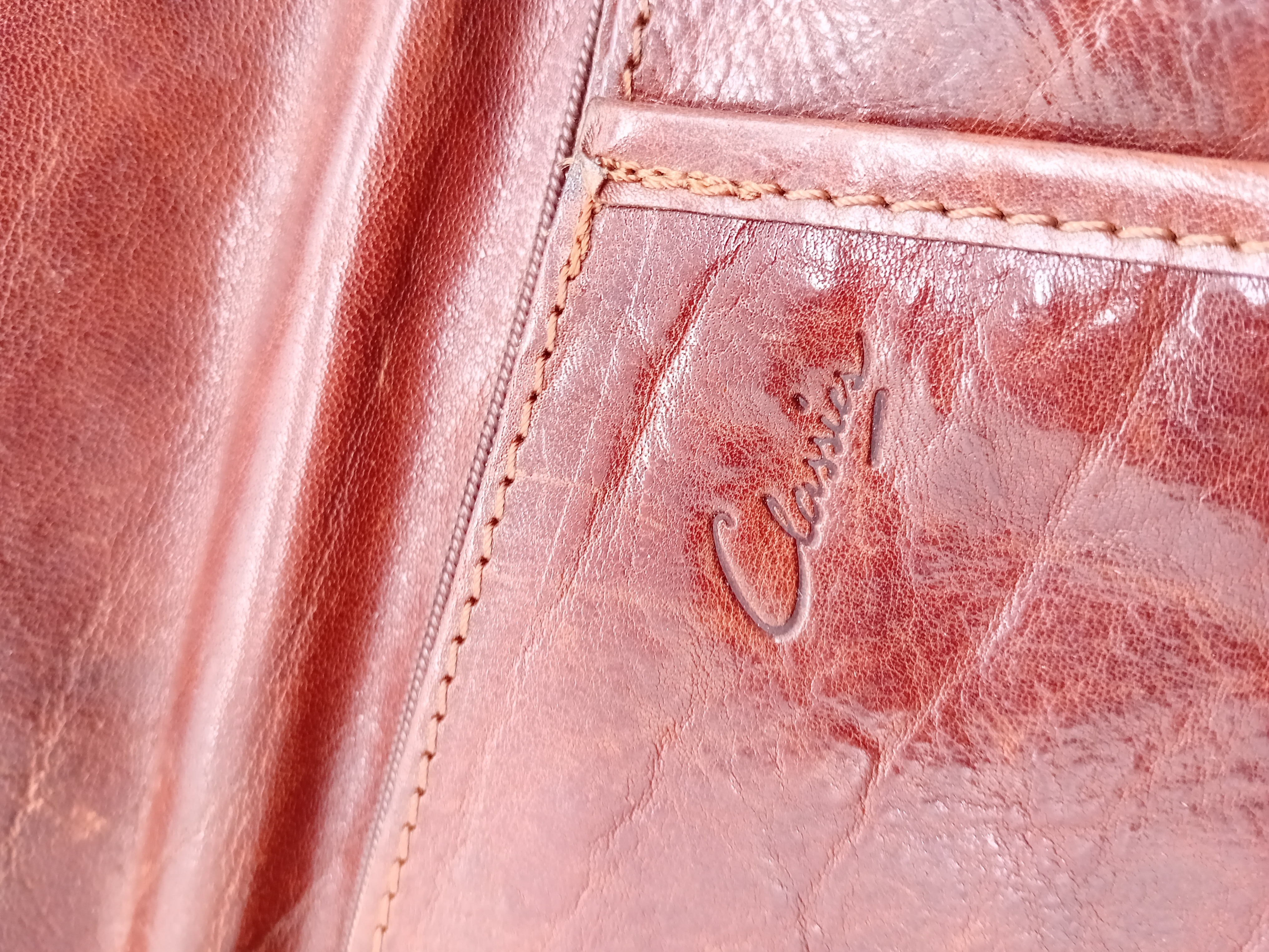 Sac Bandoulière Cartable Vintage En Cuir Marron