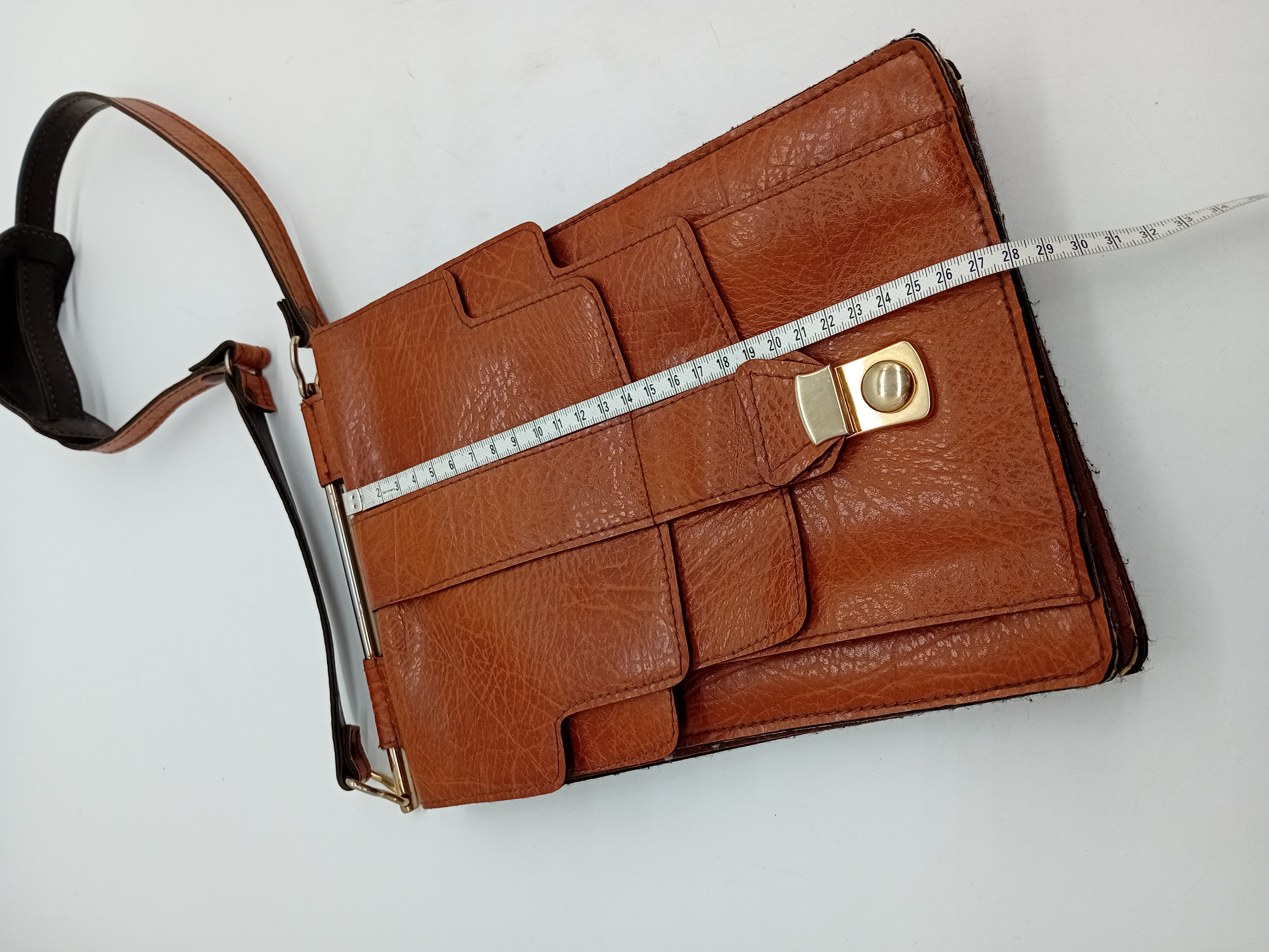 Sac À Main Bandoulière Vintage Cuir Cognac