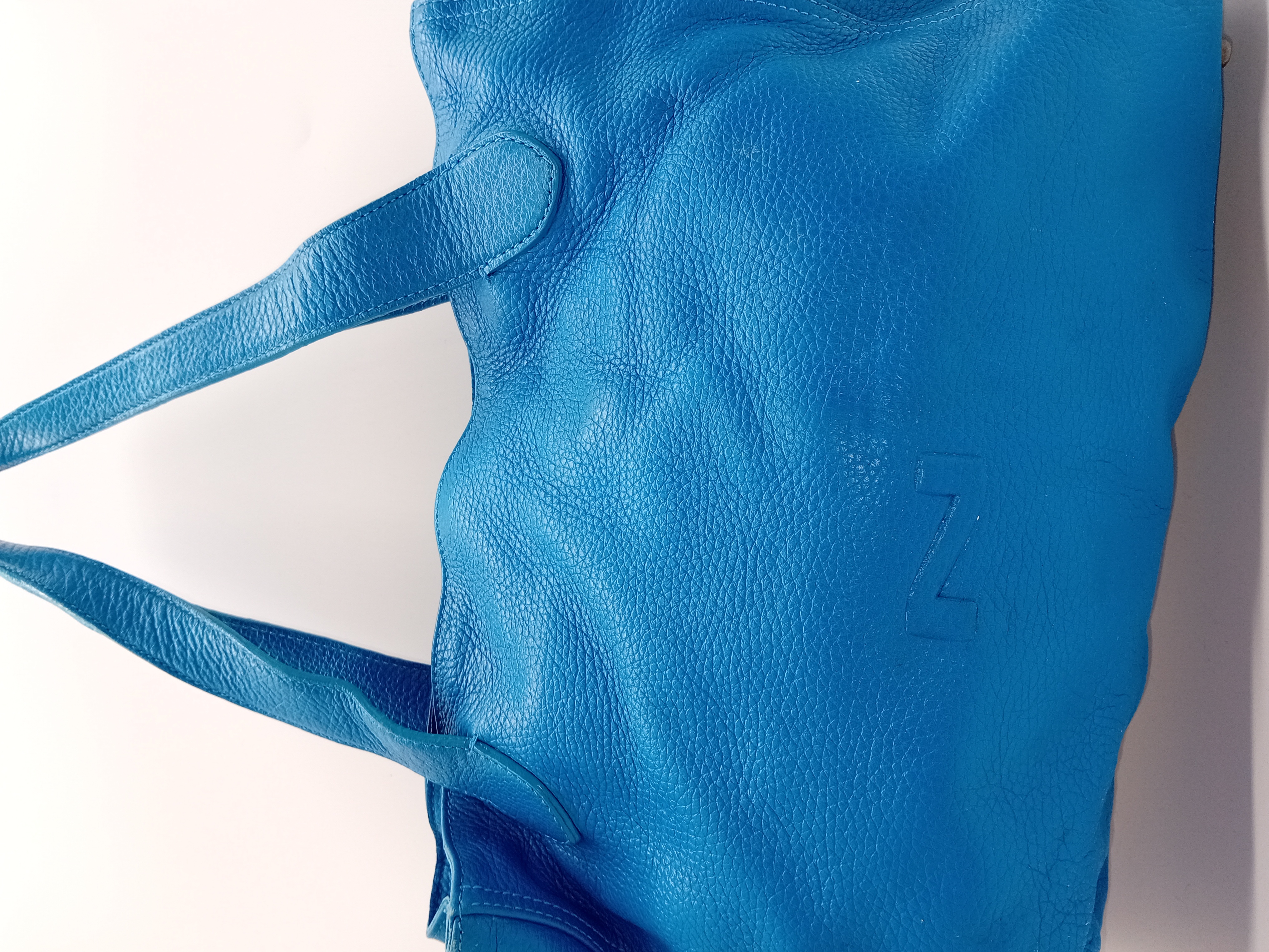 Sac À Main En Cuir Bleu Vif Natan
