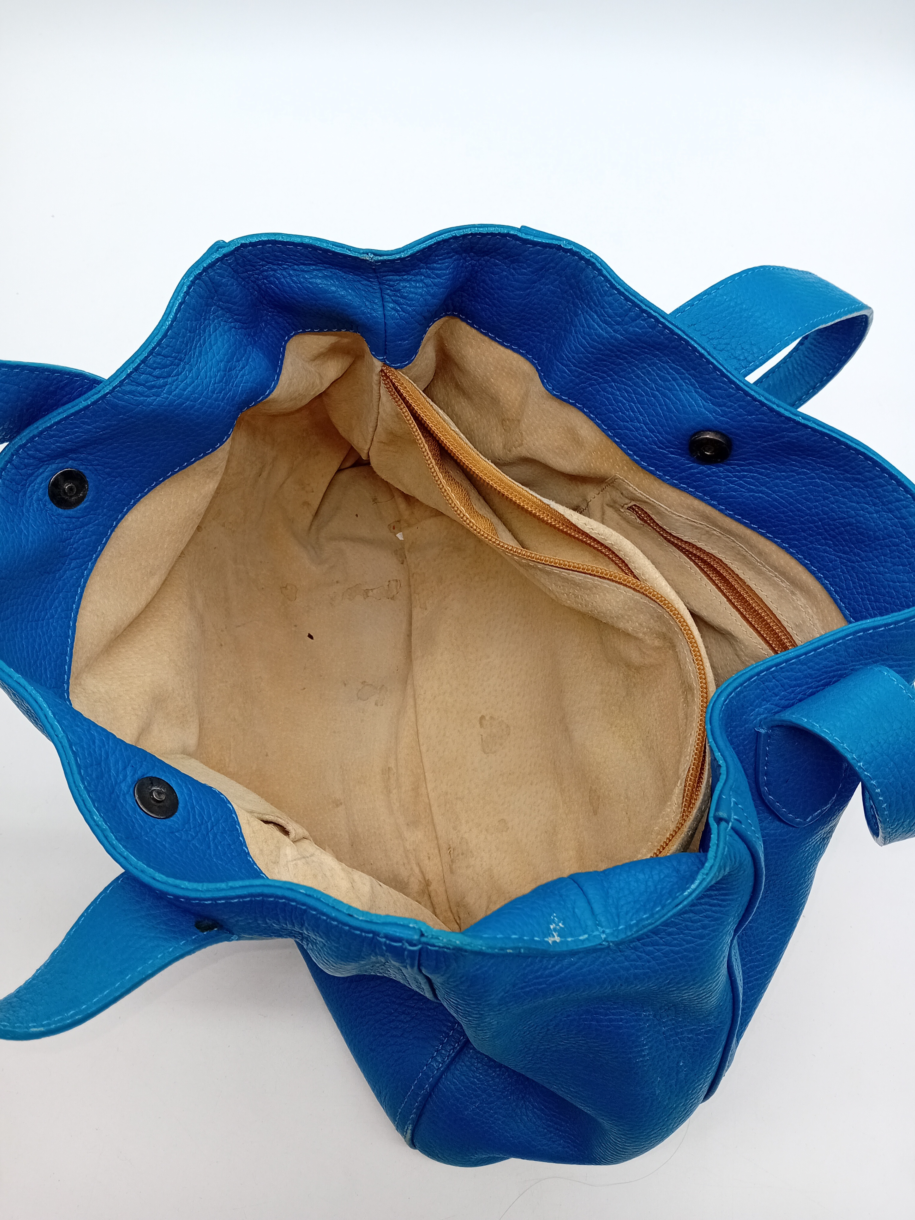 Sac À Main En Cuir Bleu Vif Natan