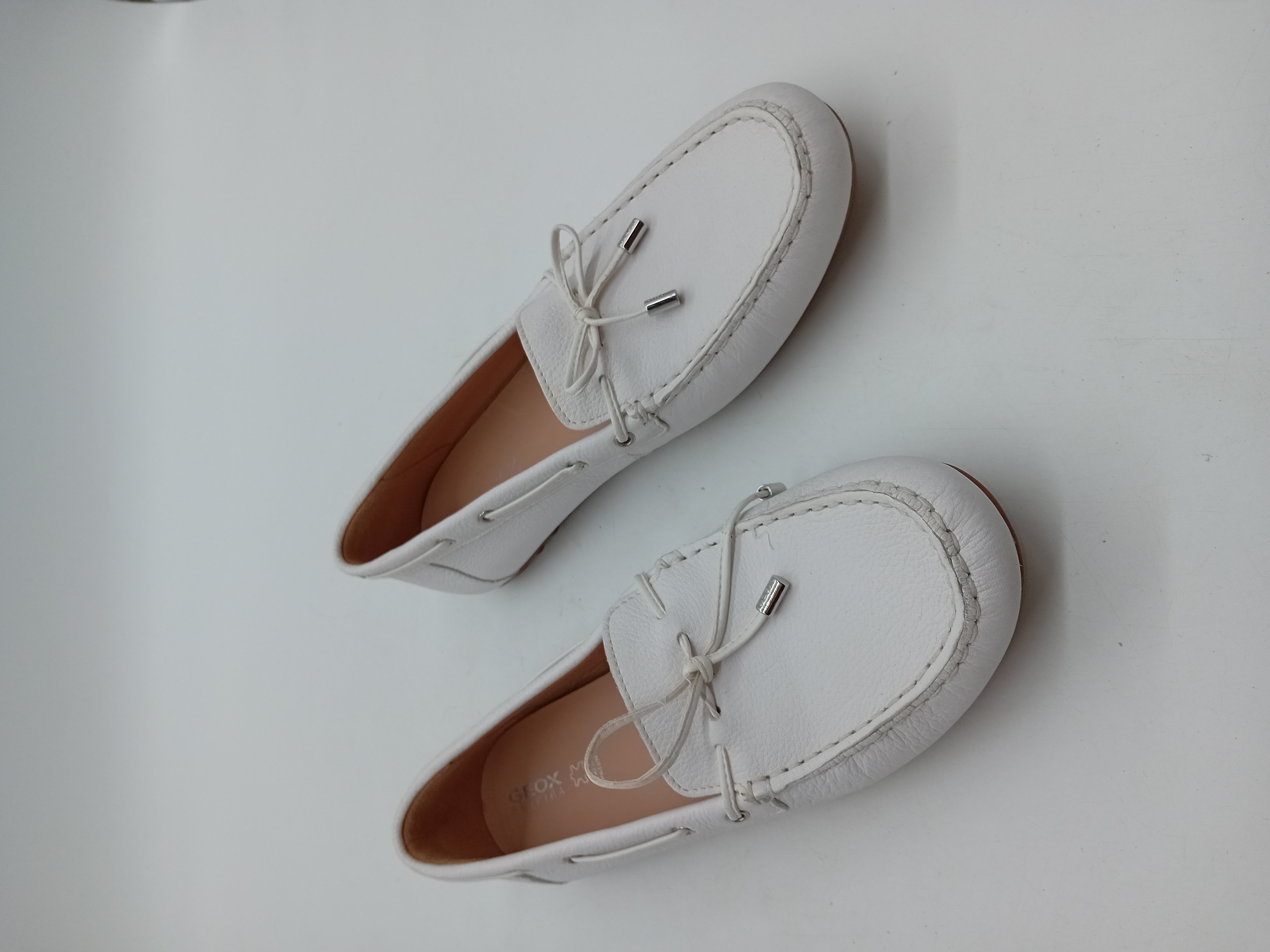 Mocassins Geox Respira En Cuir Blanc 40