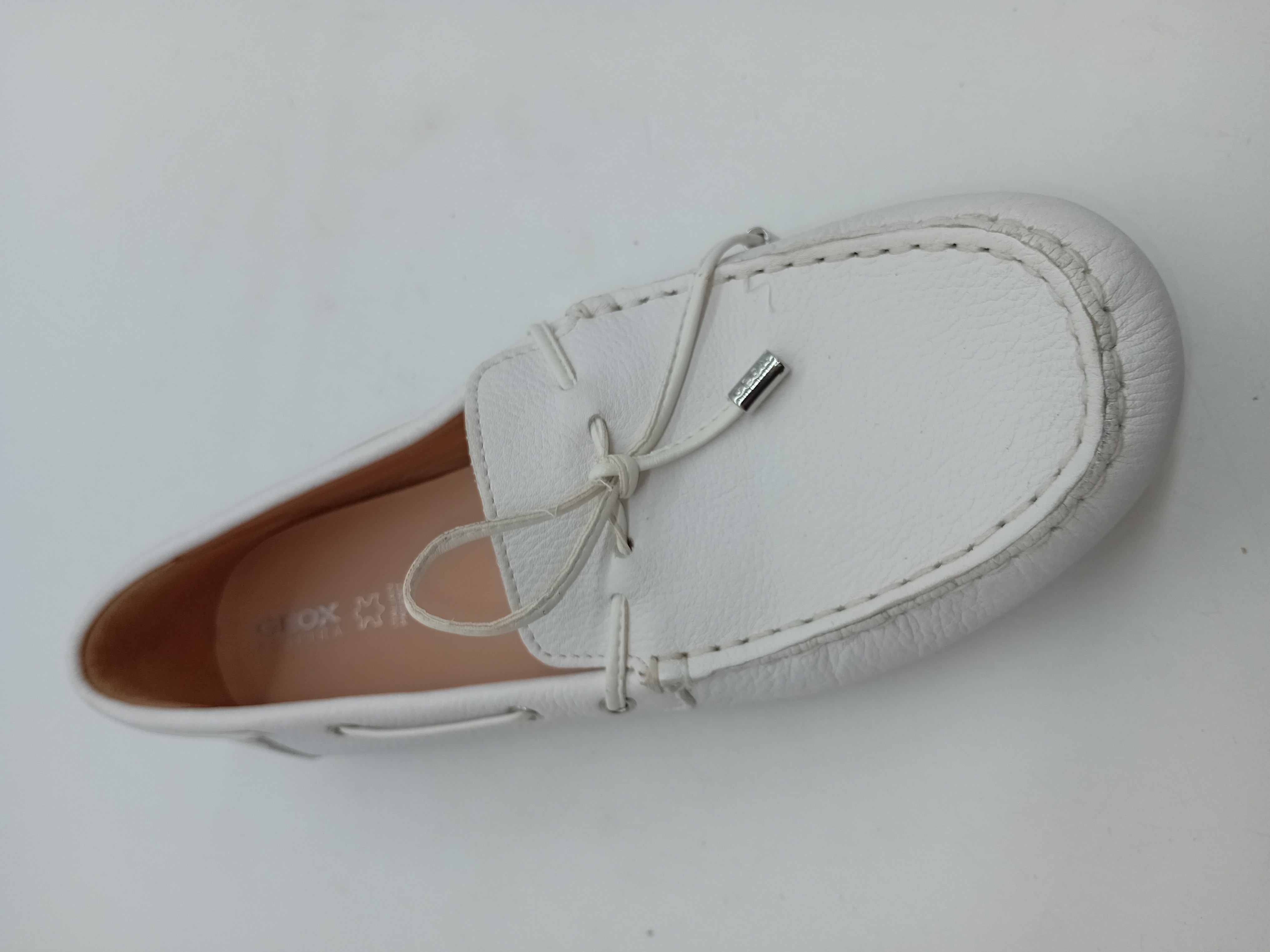 Mocassins Geox Respira En Cuir Blanc 40