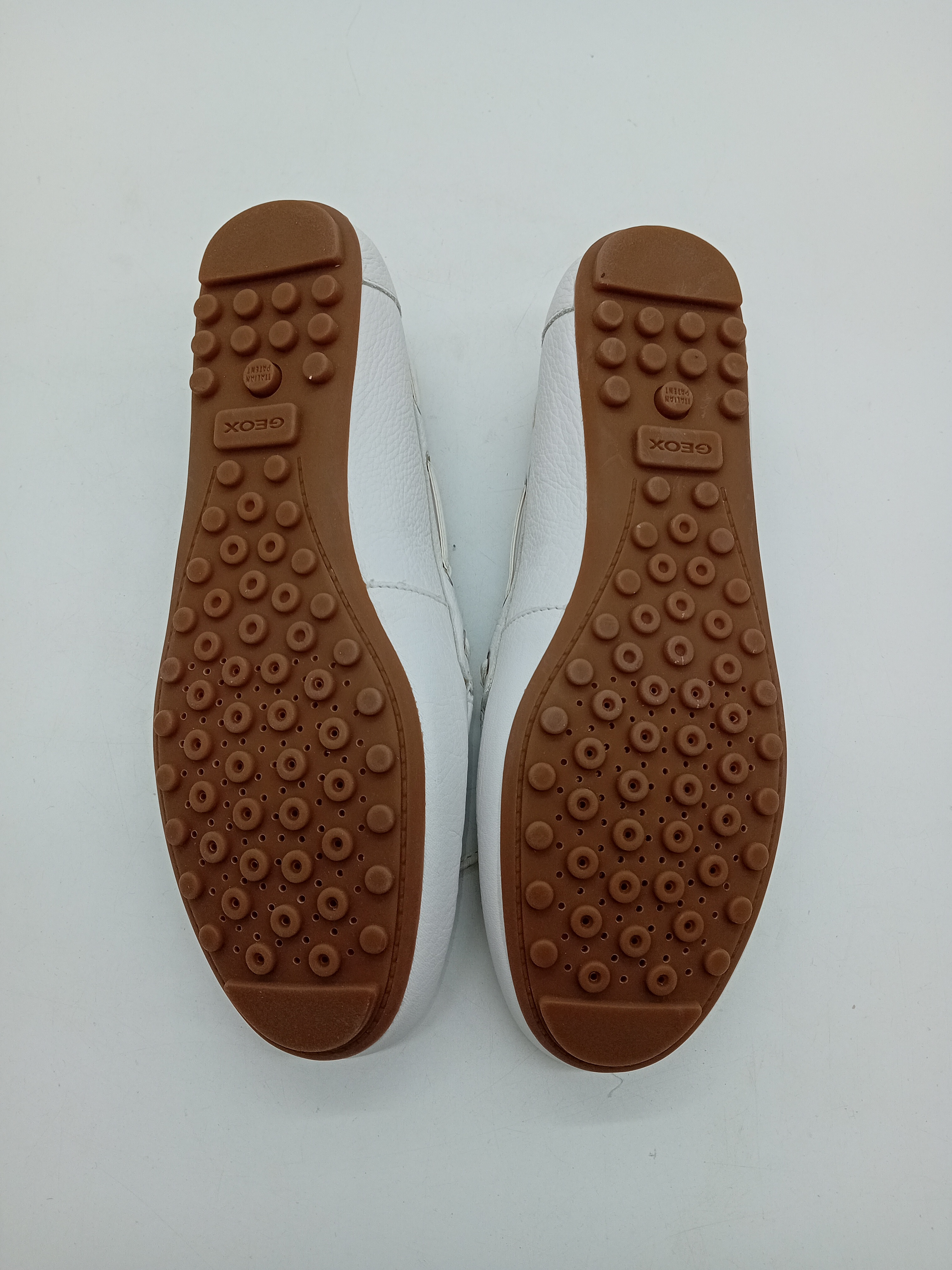 Mocassins Geox Respira En Cuir Blanc 40