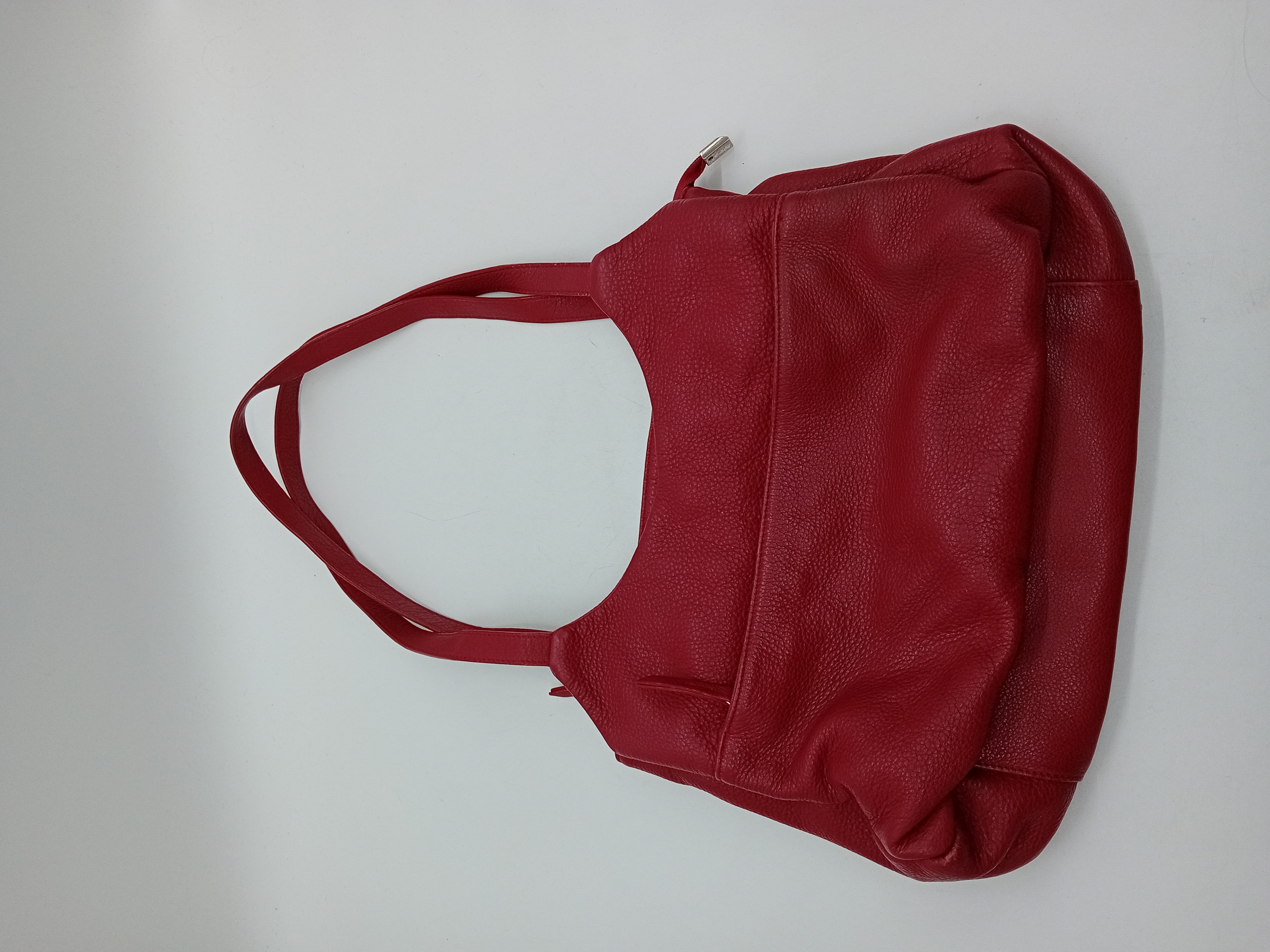 Sac A Main Hobo Rouge En Cuir Grainé Minelli