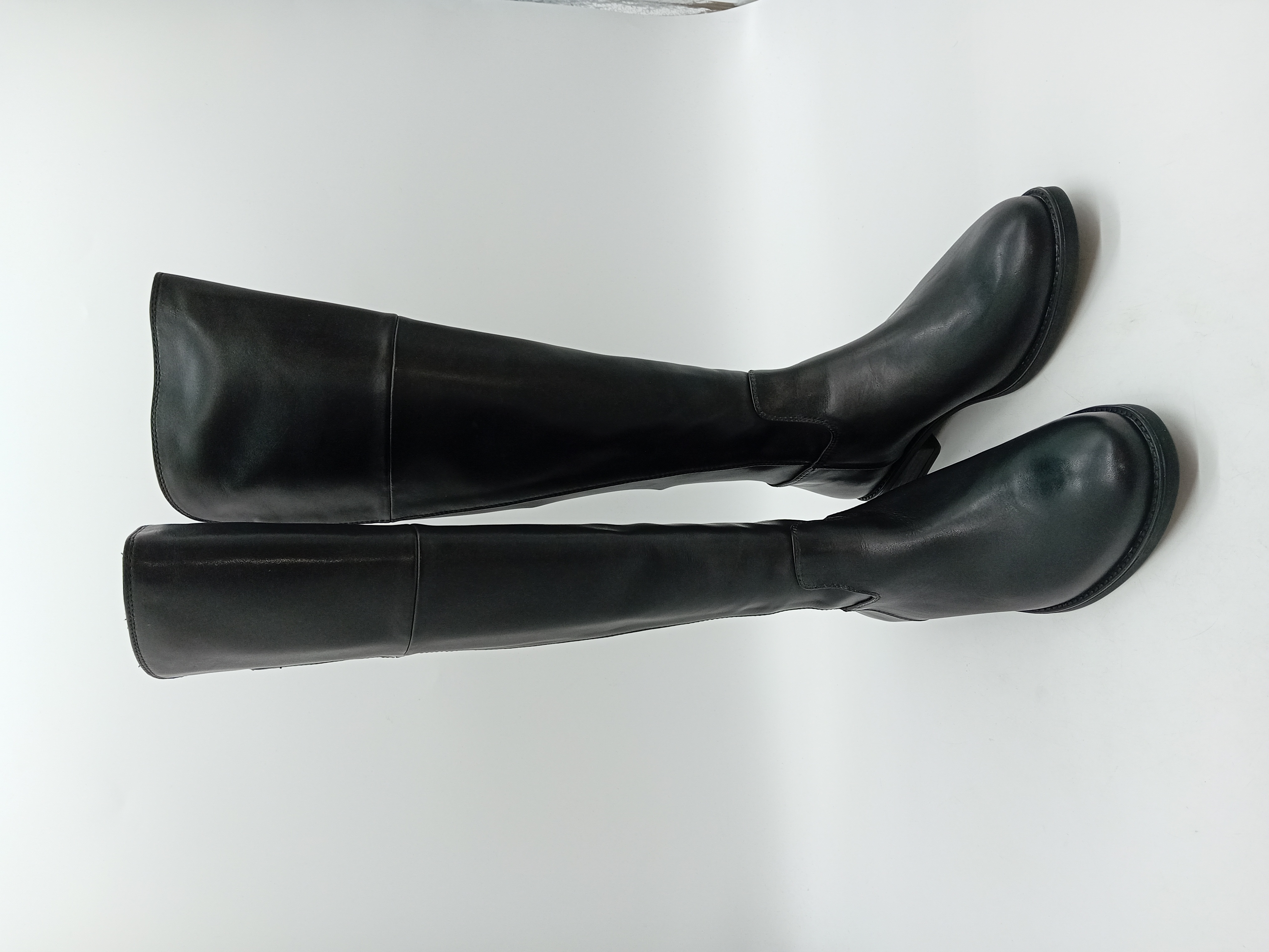 Bottes Hautes En Cuir Noir Unisa 37