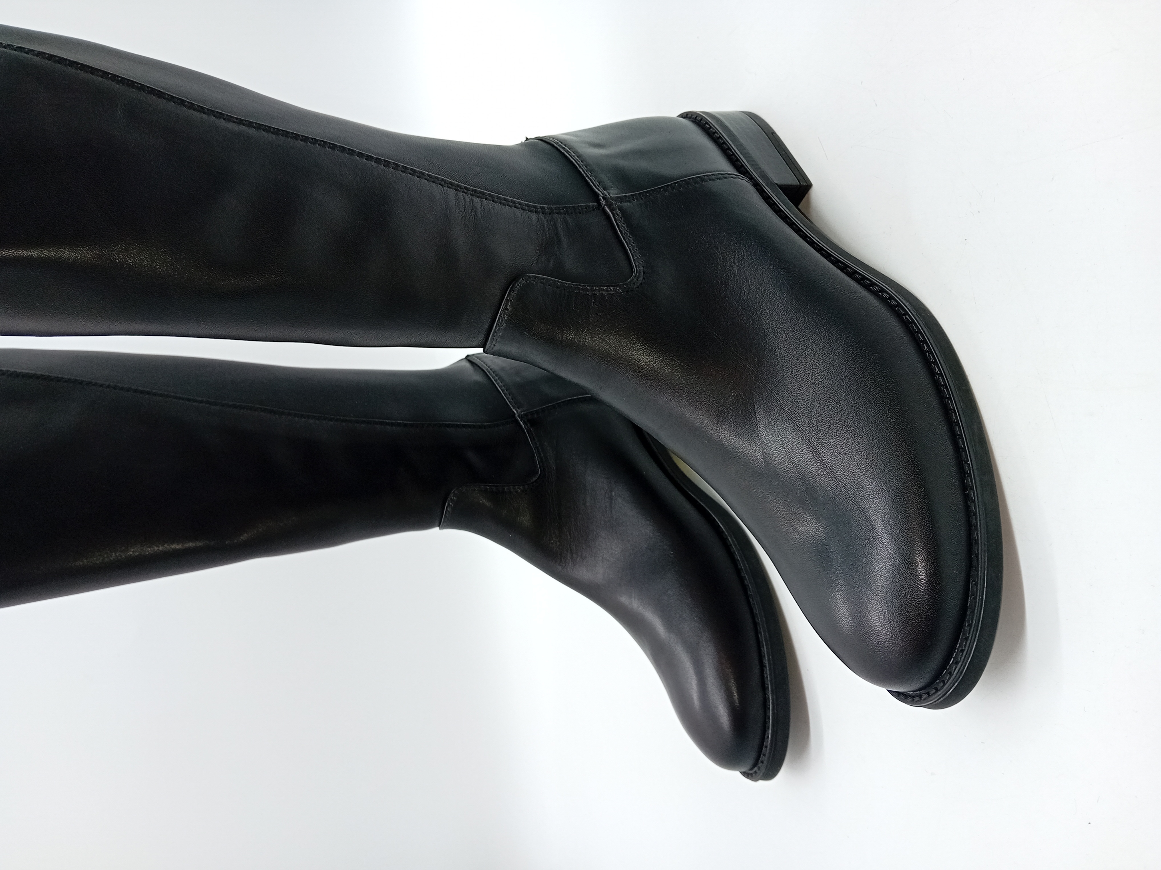 Bottes Hautes En Cuir Noir Unisa 37