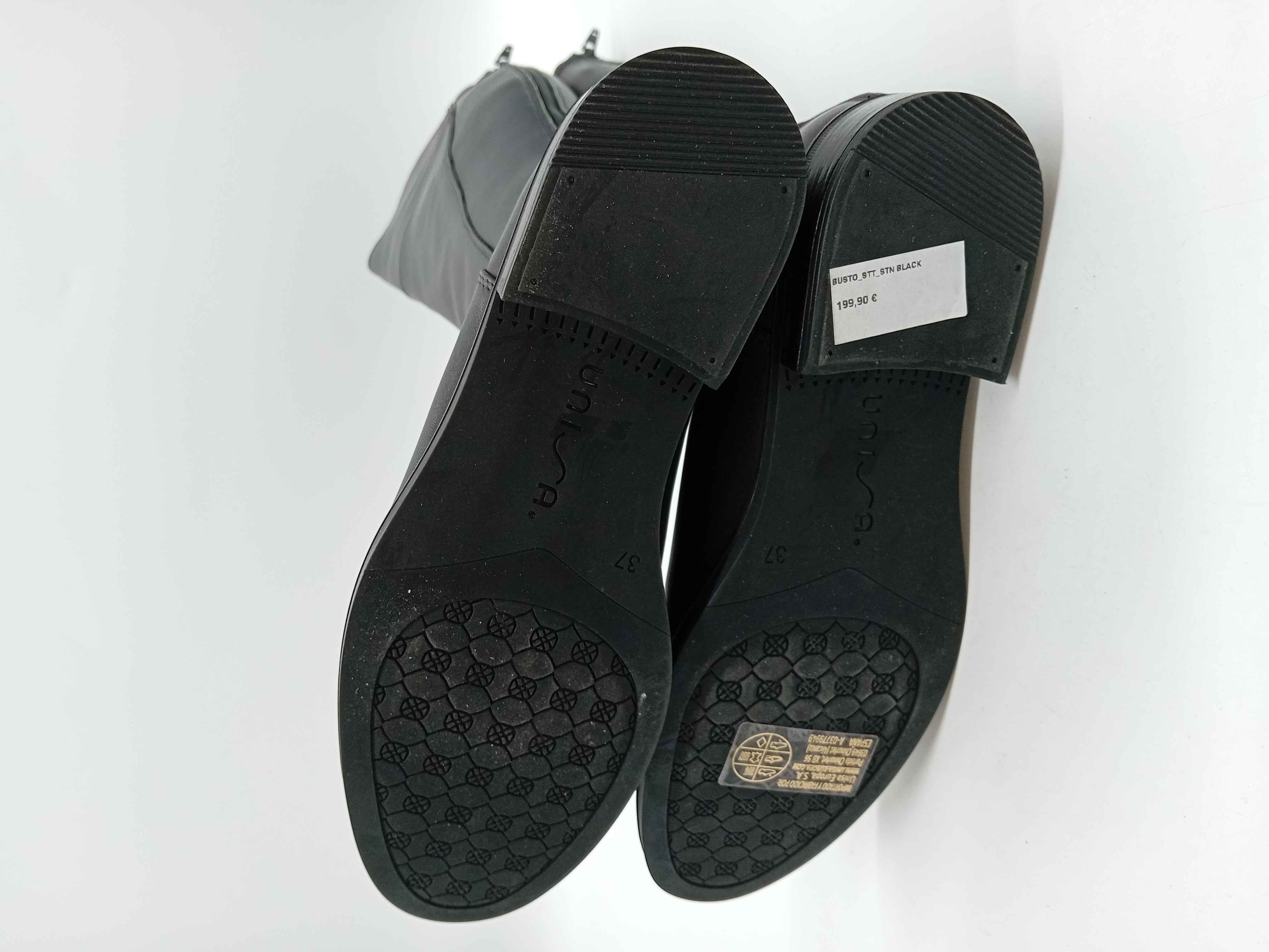 Bottes Hautes En Cuir Noir Unisa 37