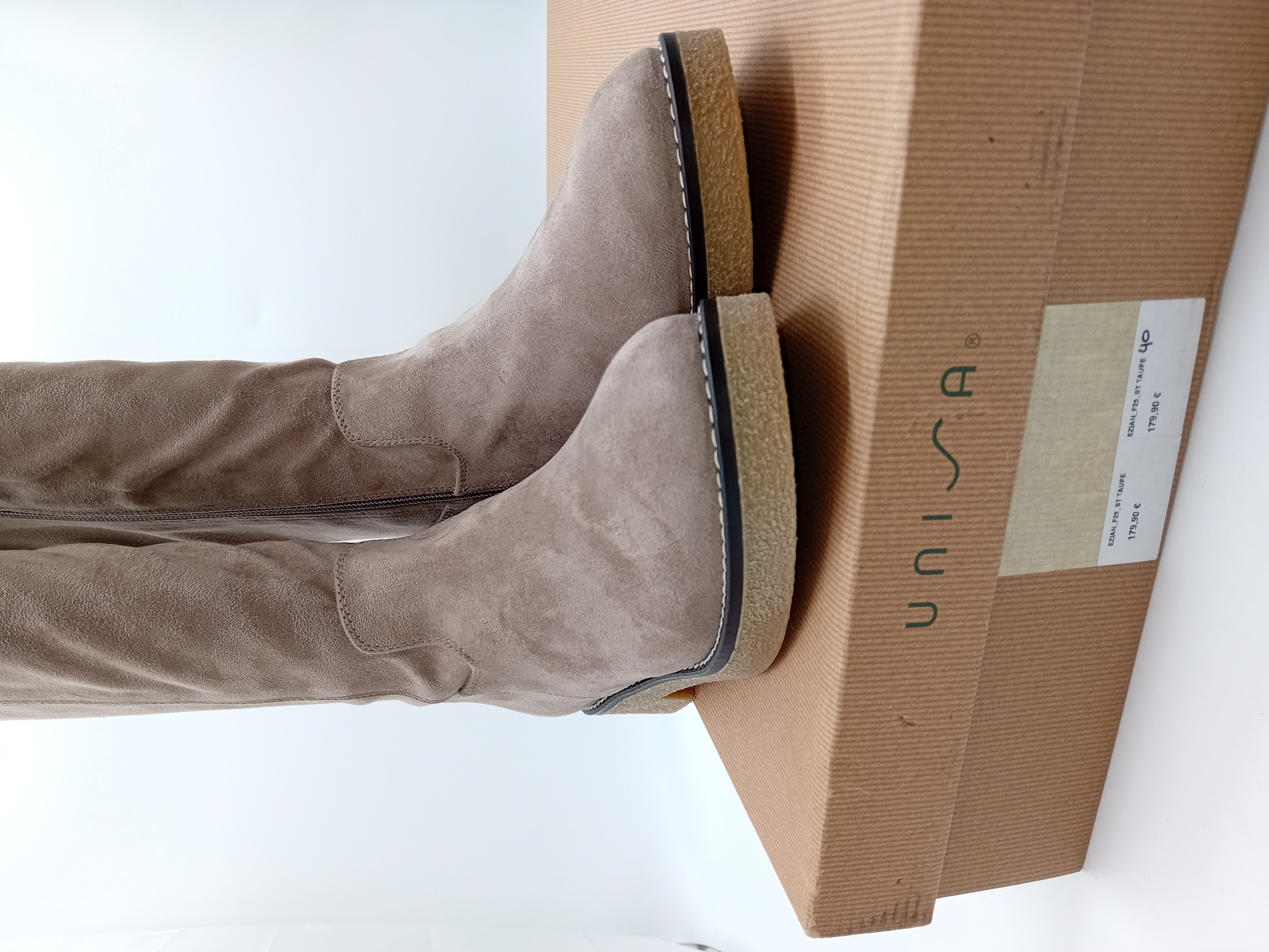 Bottes Hautes Daim Taupe Unisa 40