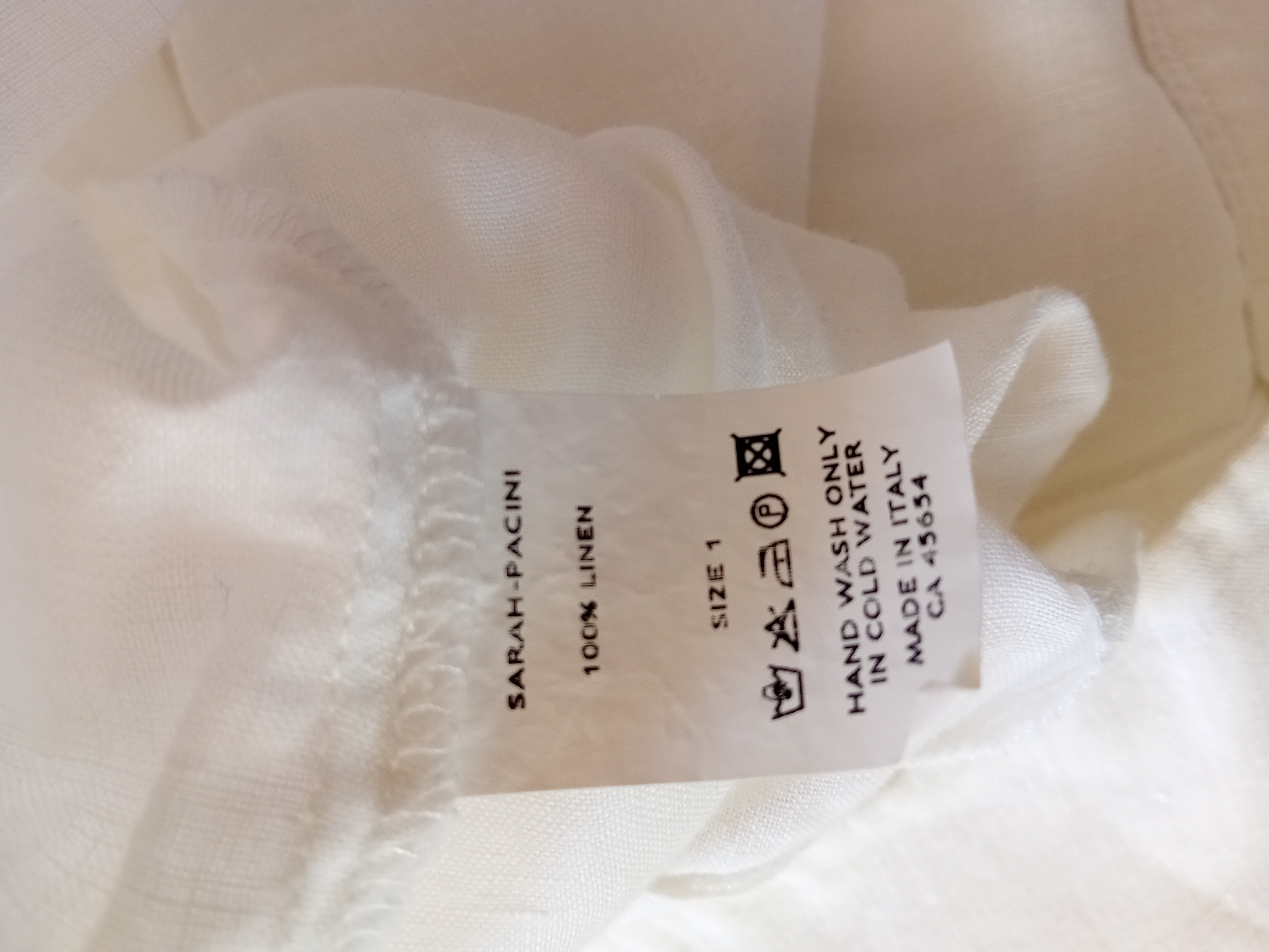 Pantalon Lin Blanc Sarah Pacini