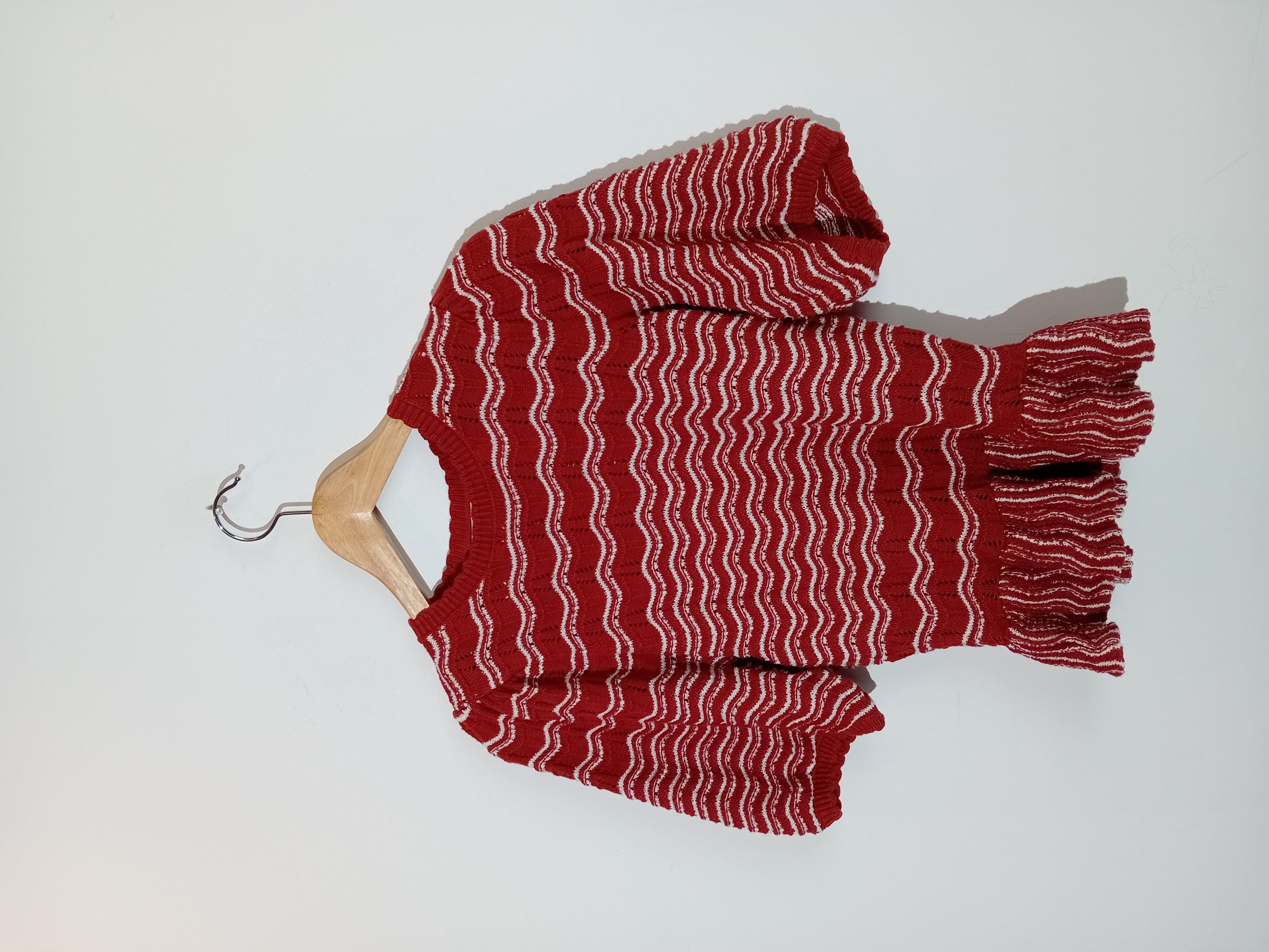 Pull Maille Rayé Rouge Blanc Sissy-boy Xs