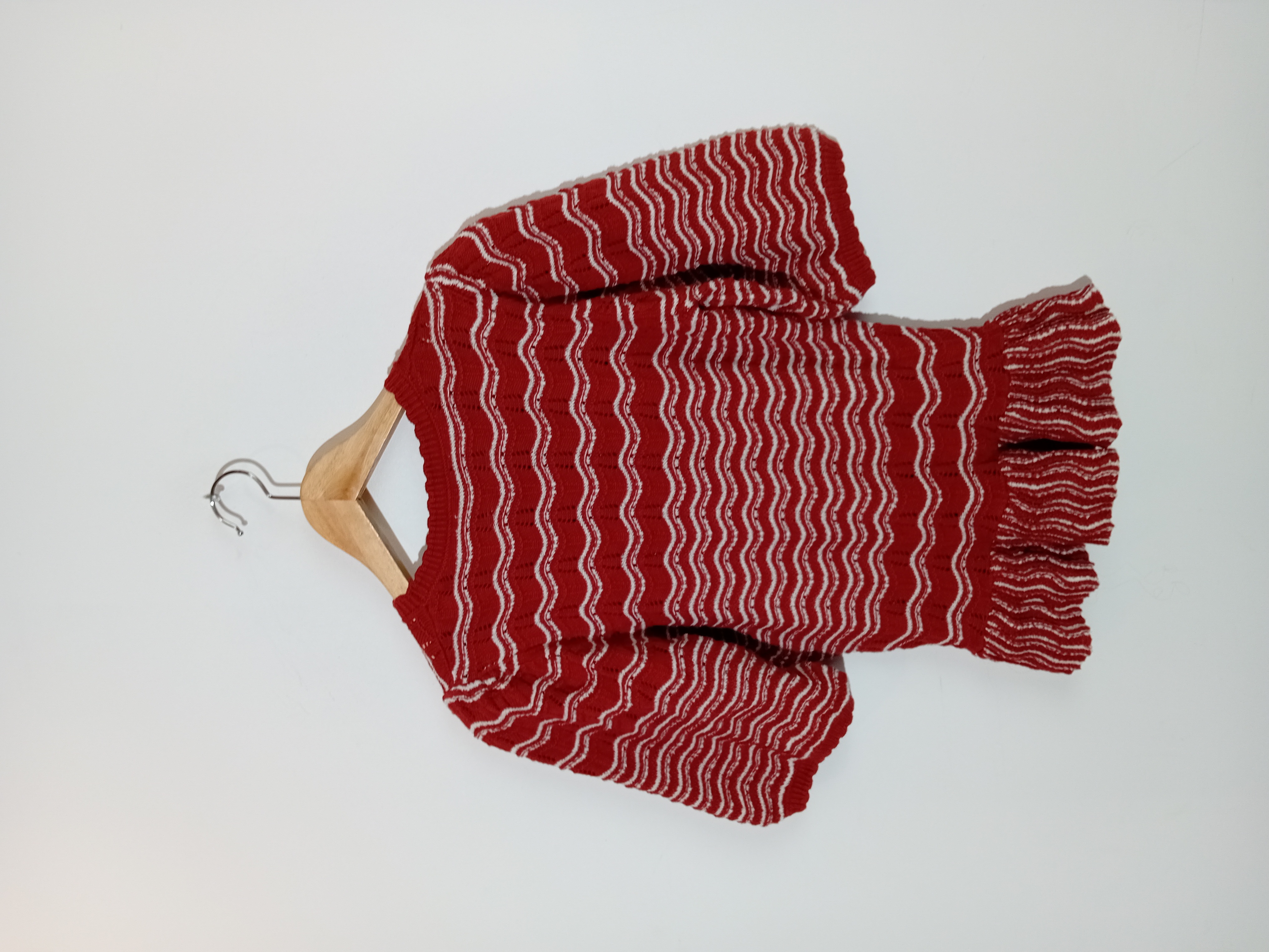 Pull Maille Rayé Rouge Blanc Sissy-boy Xs