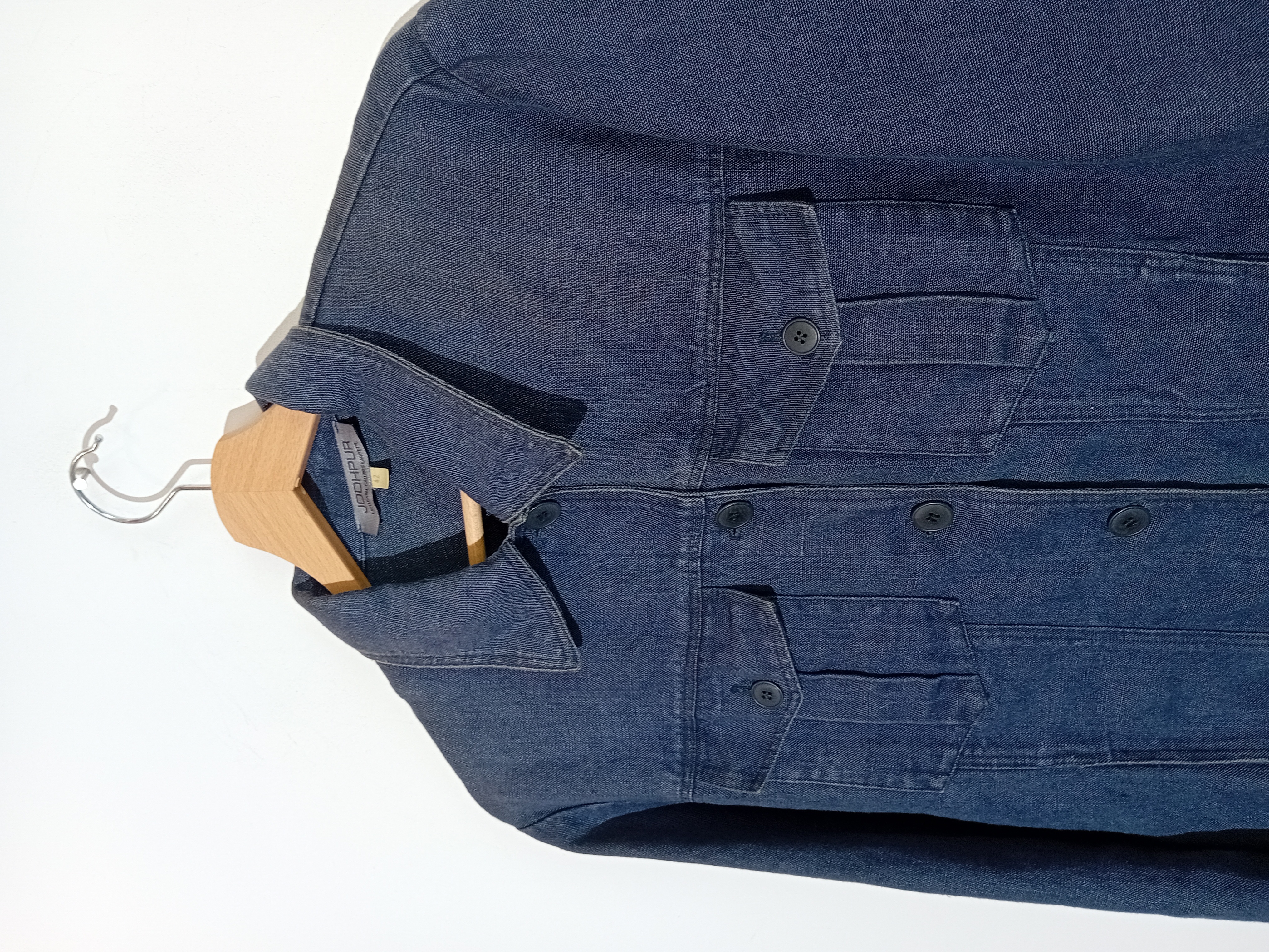 Veste En Lin Bleu Marine Jodhpur