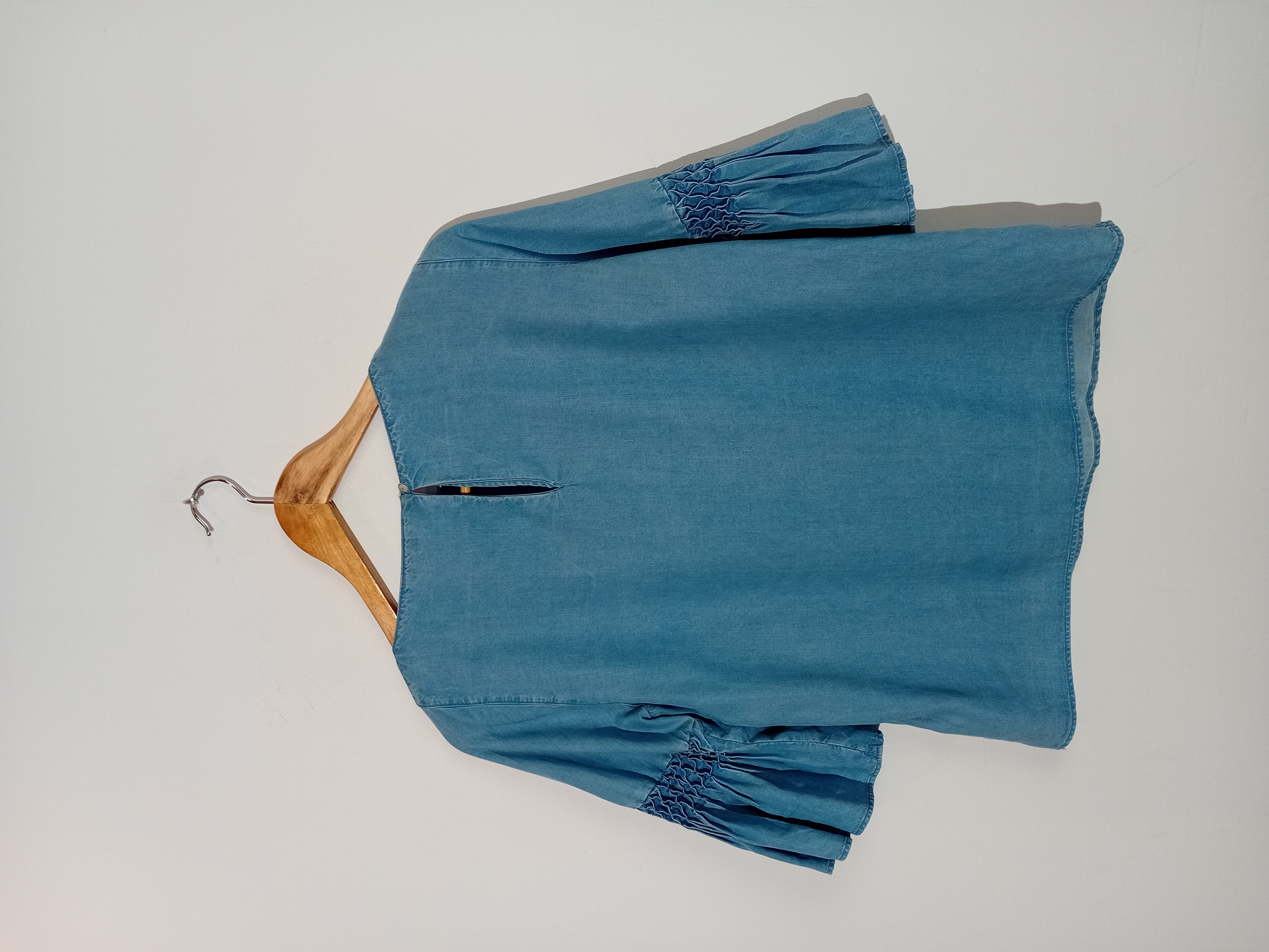 Blouse En Lyocell Bleu Massimo Dutti