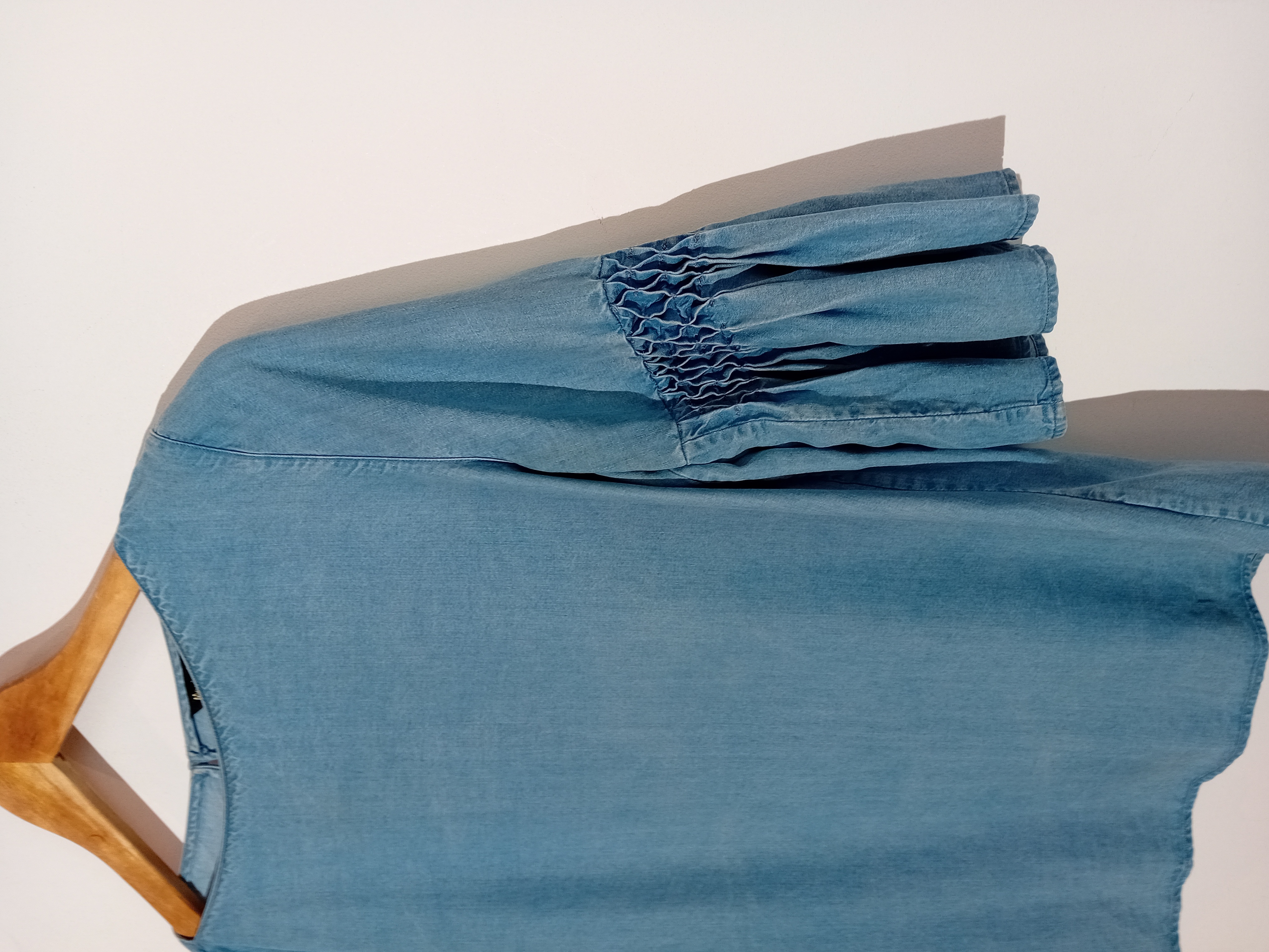Blouse En Lyocell Bleu Massimo Dutti