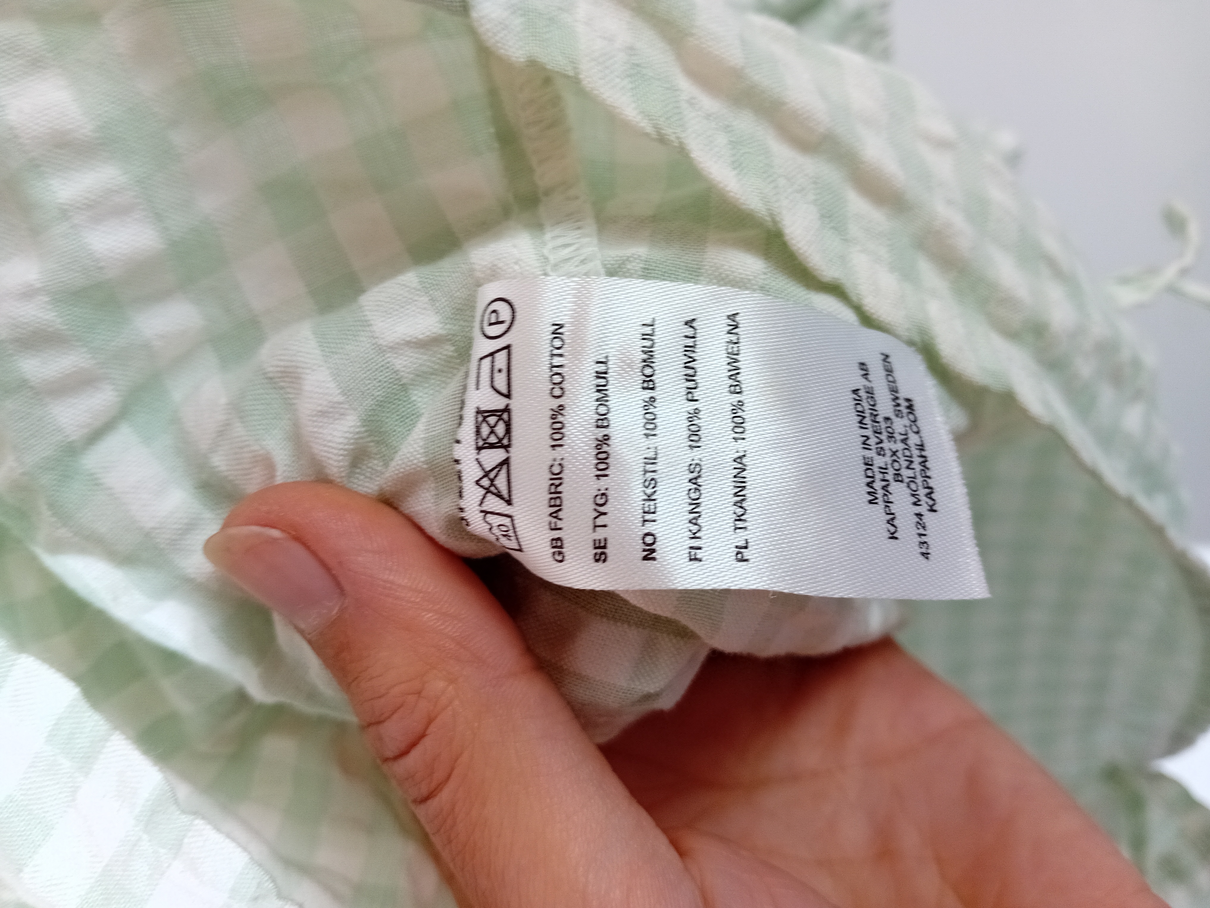 Blouse Vichy Vert Sauge Kappahl M