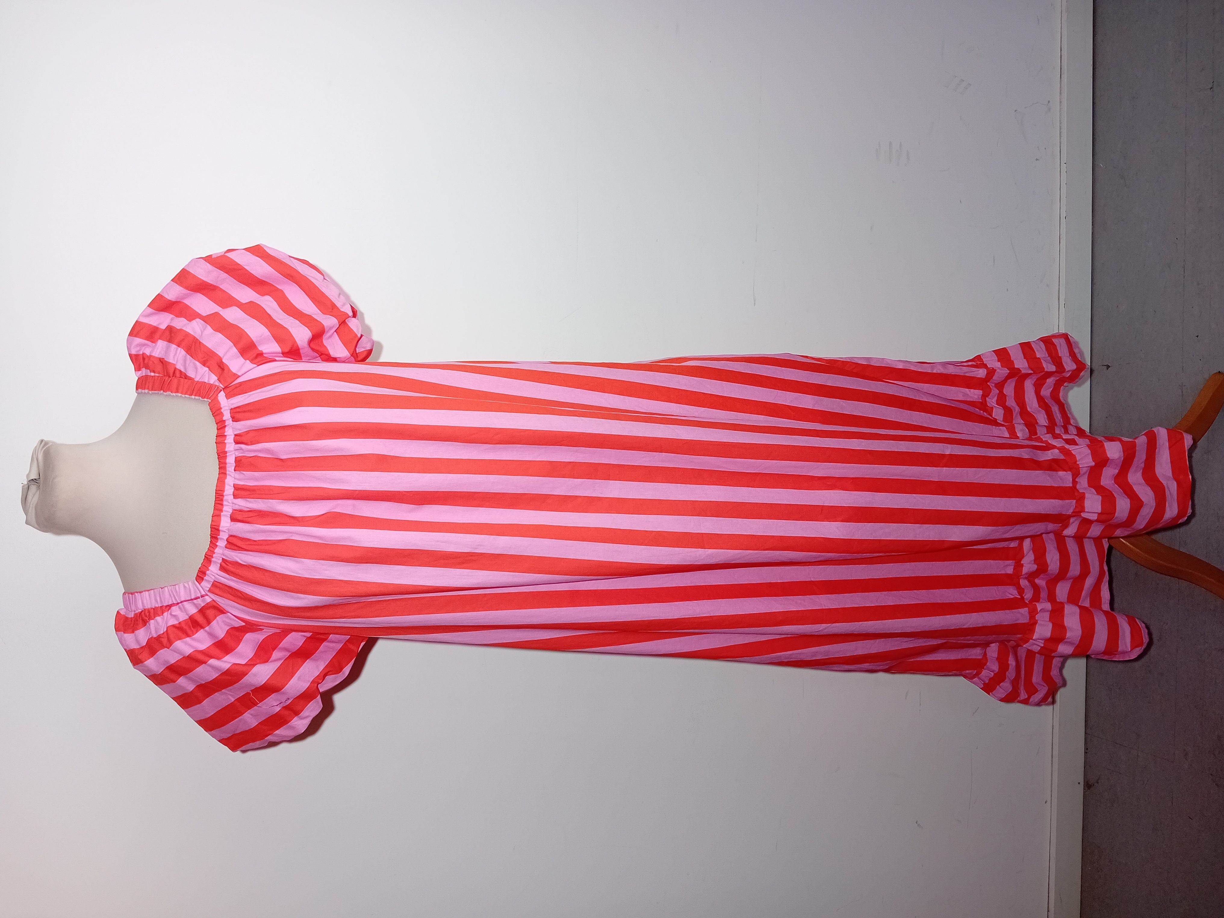 Robe Longue Rayures Rose Et Rouge Inapril1986 M