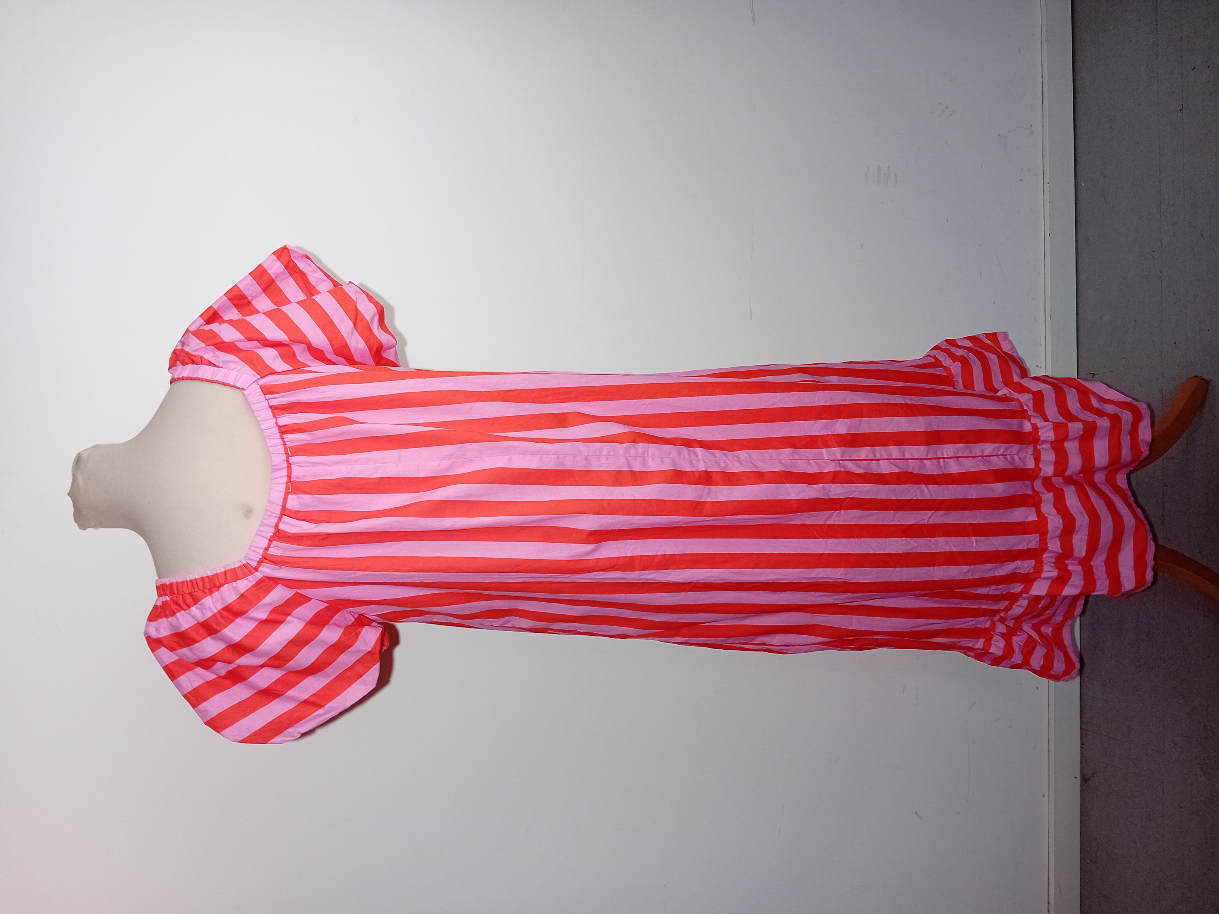 Robe Longue Rayures Rose Et Rouge Inapril1986 M