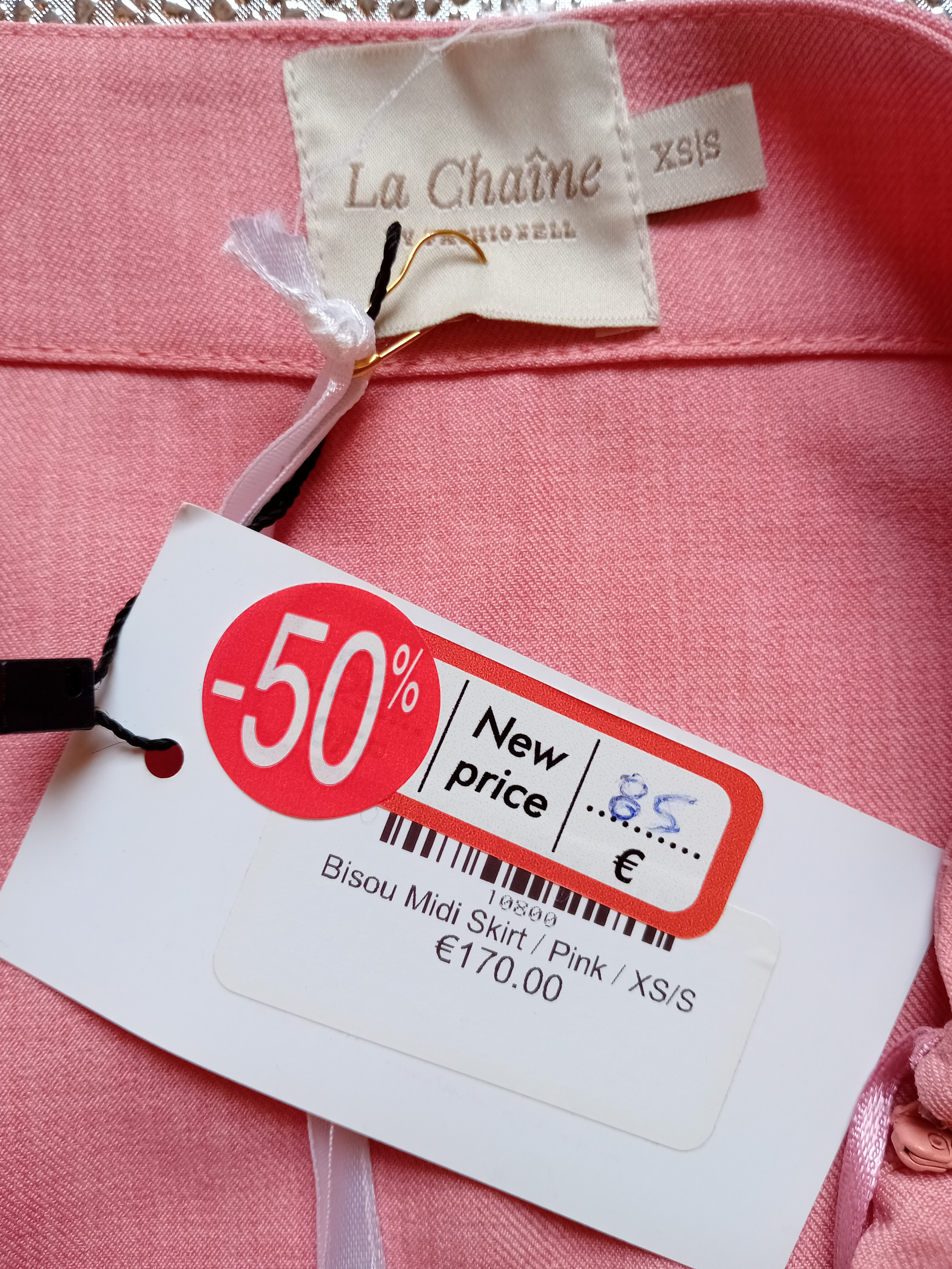 Jupe Midi La Chaîne Bisou Rose
