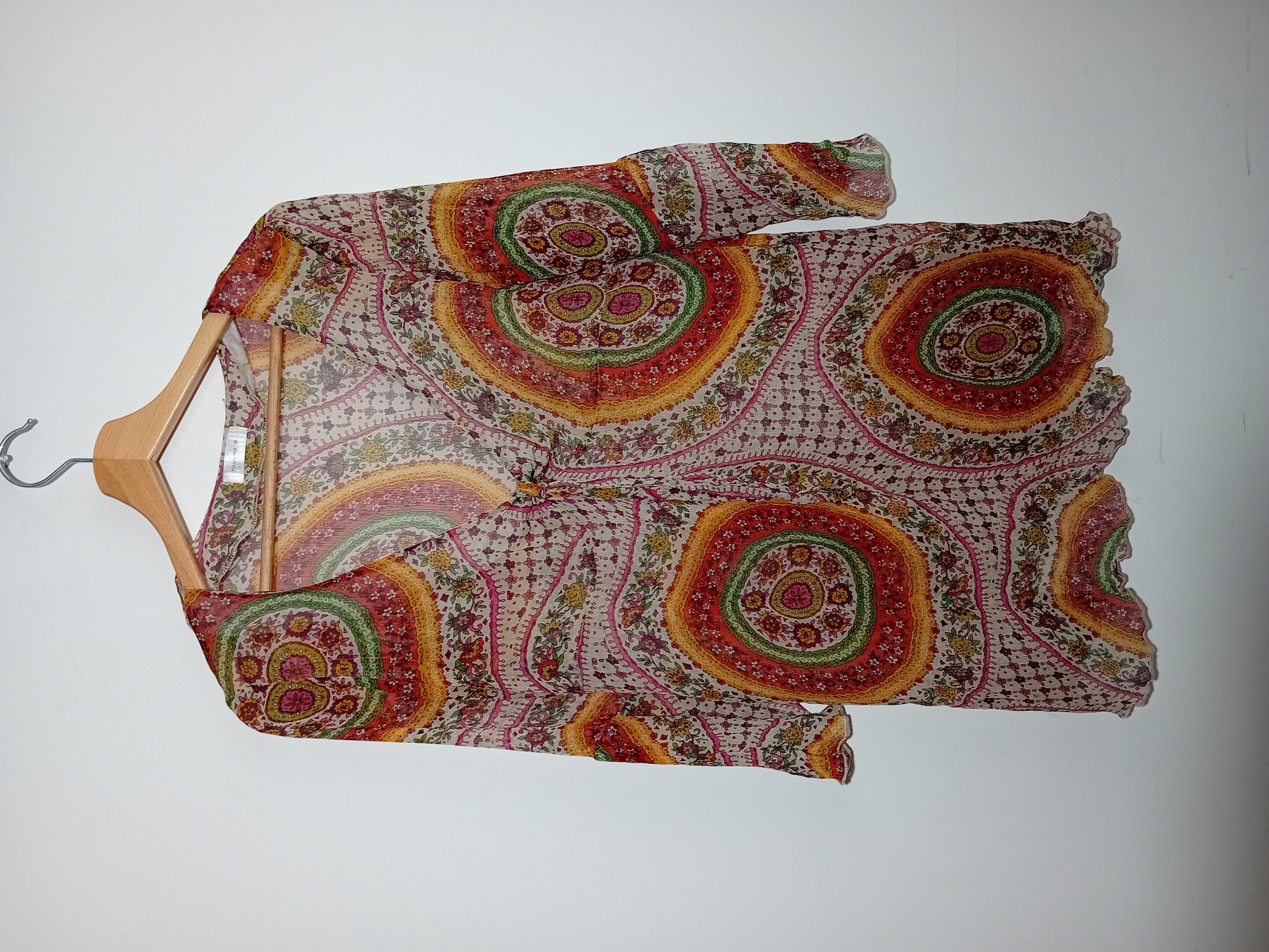 Blouse Fluide En Soie Motifs Psychédéliques