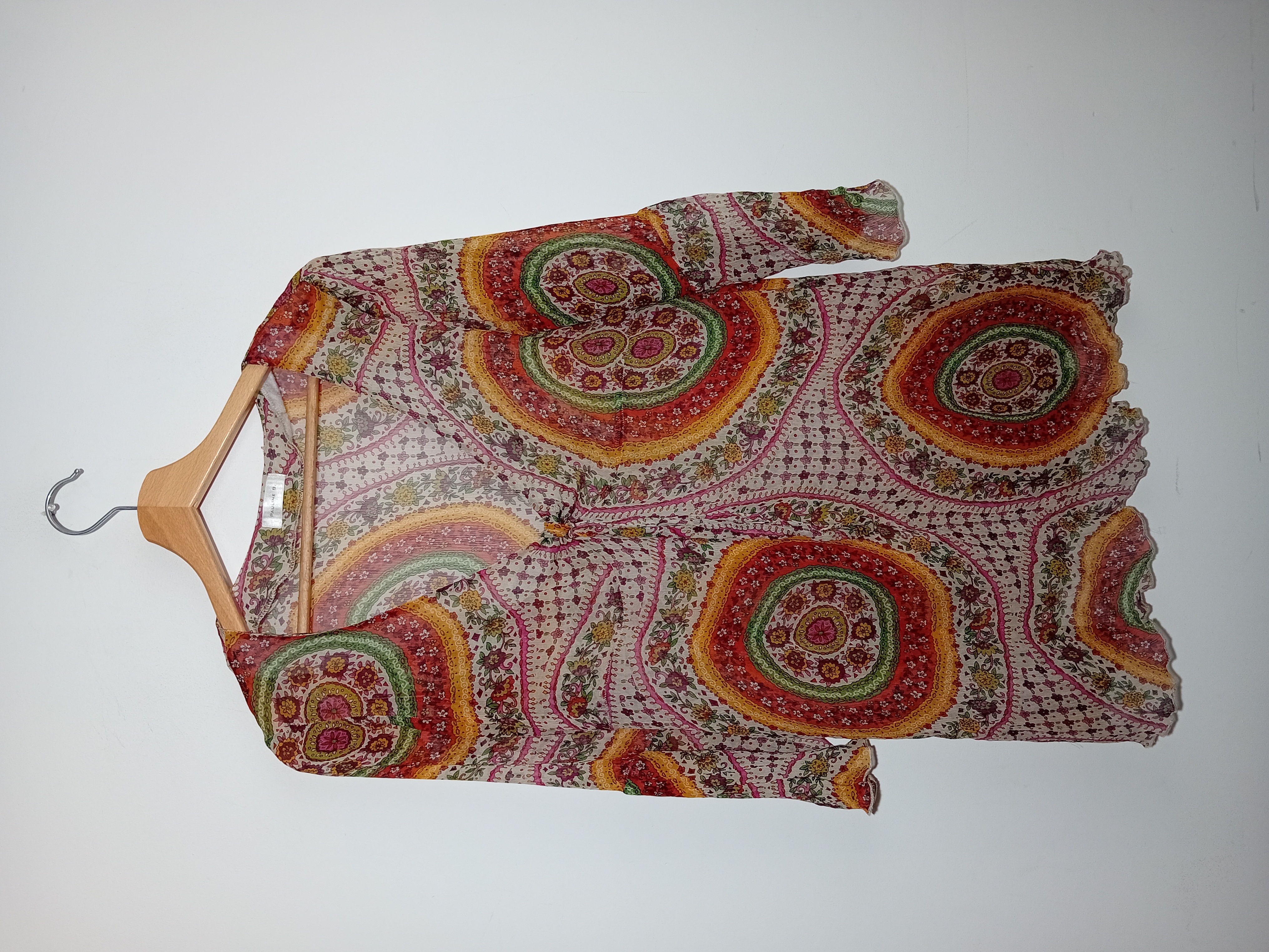 Blouse Fluide En Soie Motifs Psychédéliques