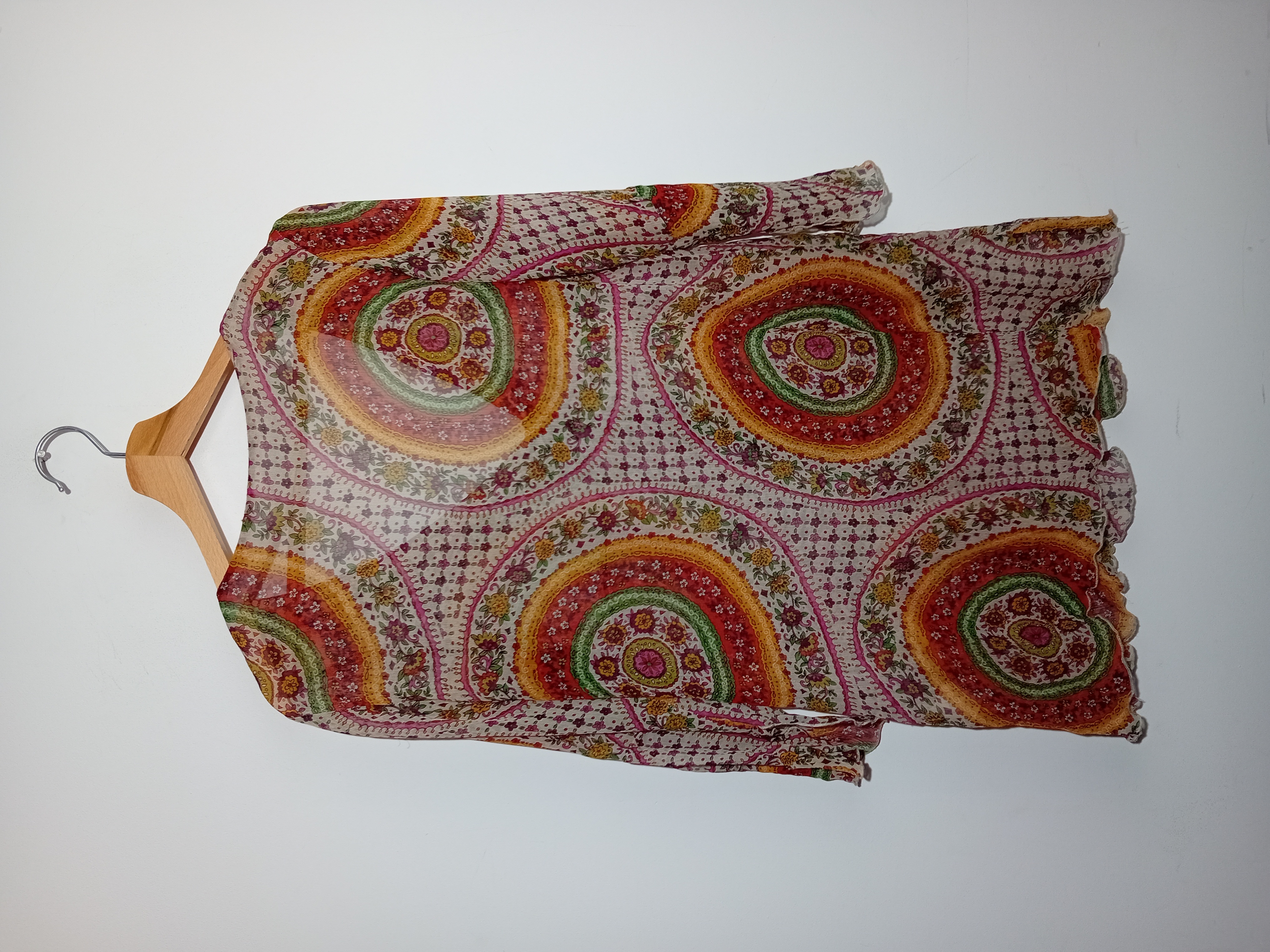 Blouse Fluide En Soie Motifs Psychédéliques