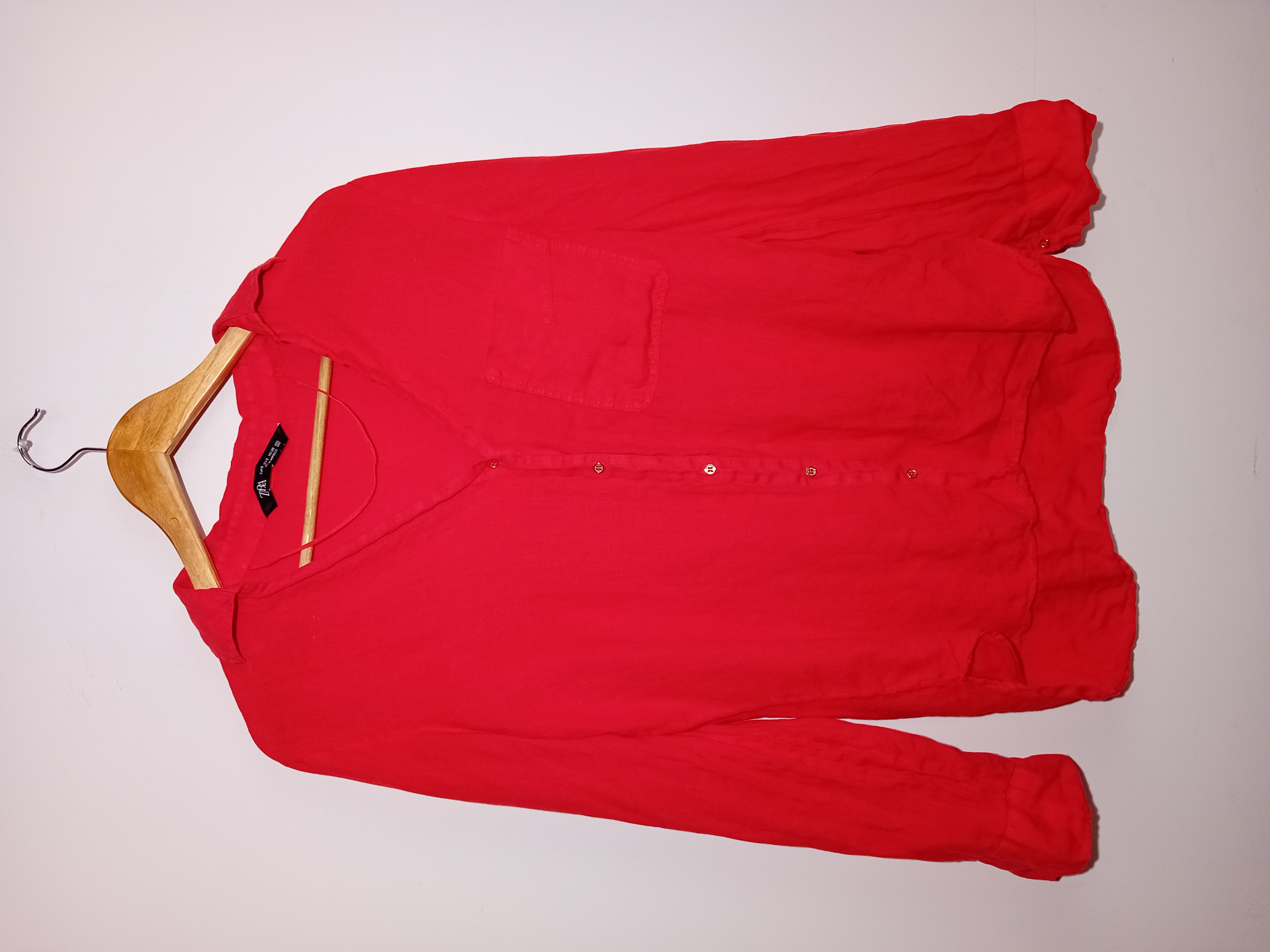 Chemise En Lin Rouge Zara