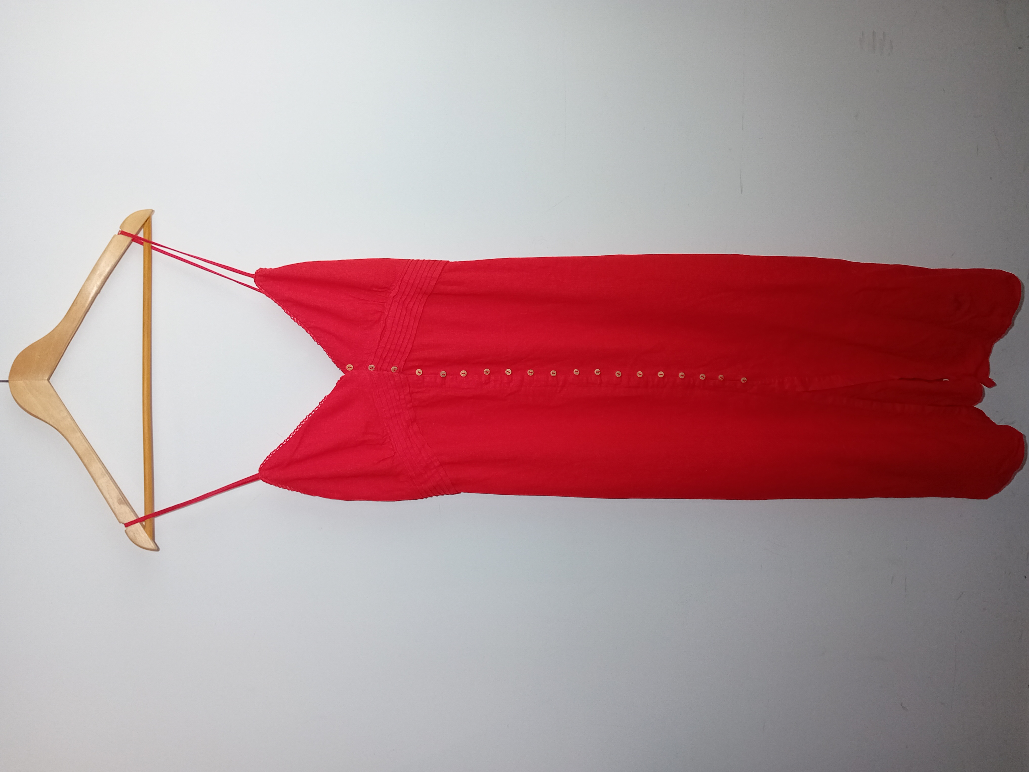 Robe Longue Rouge En Lin Zara L