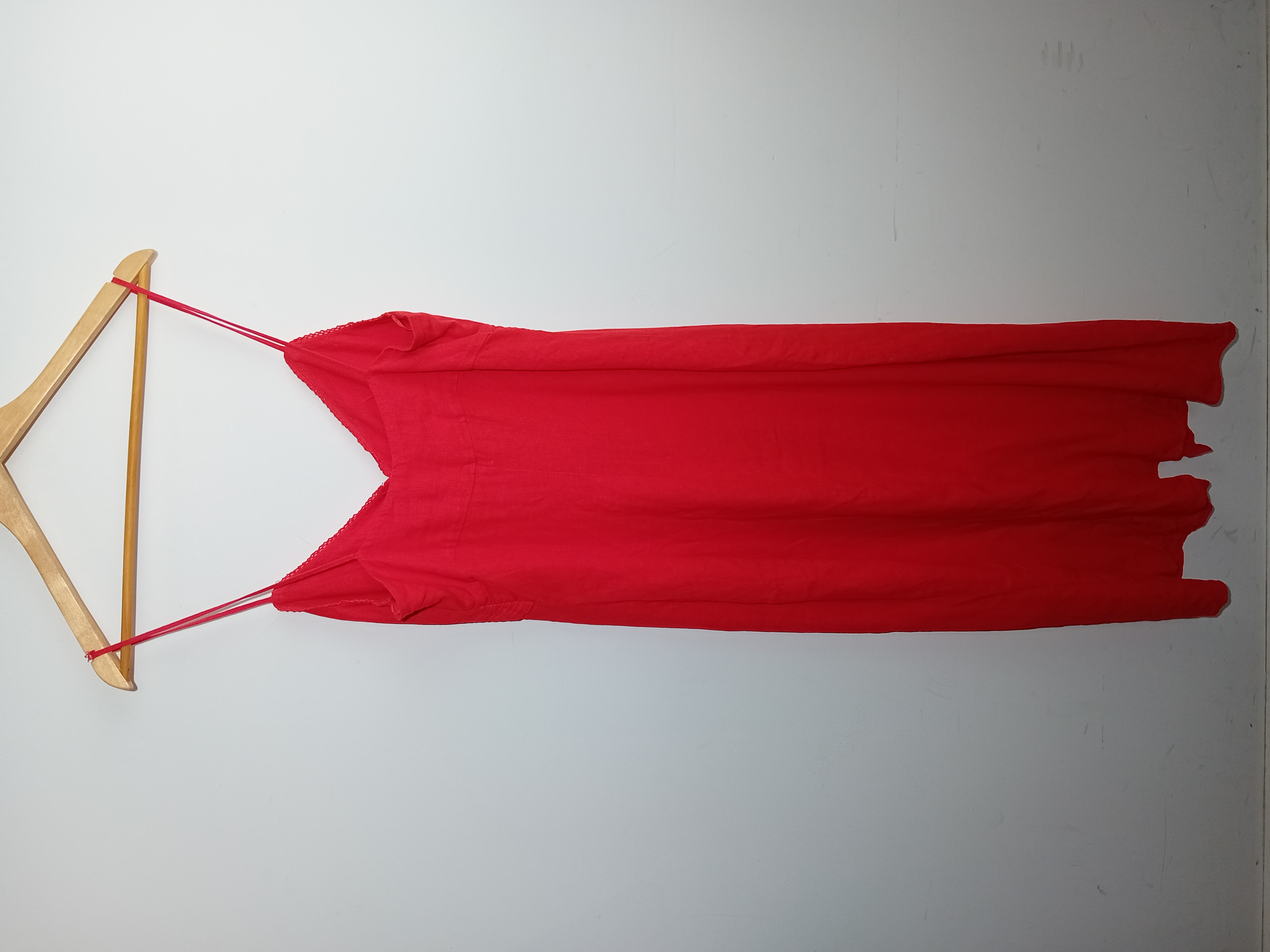 Robe Longue Rouge En Lin Zara L