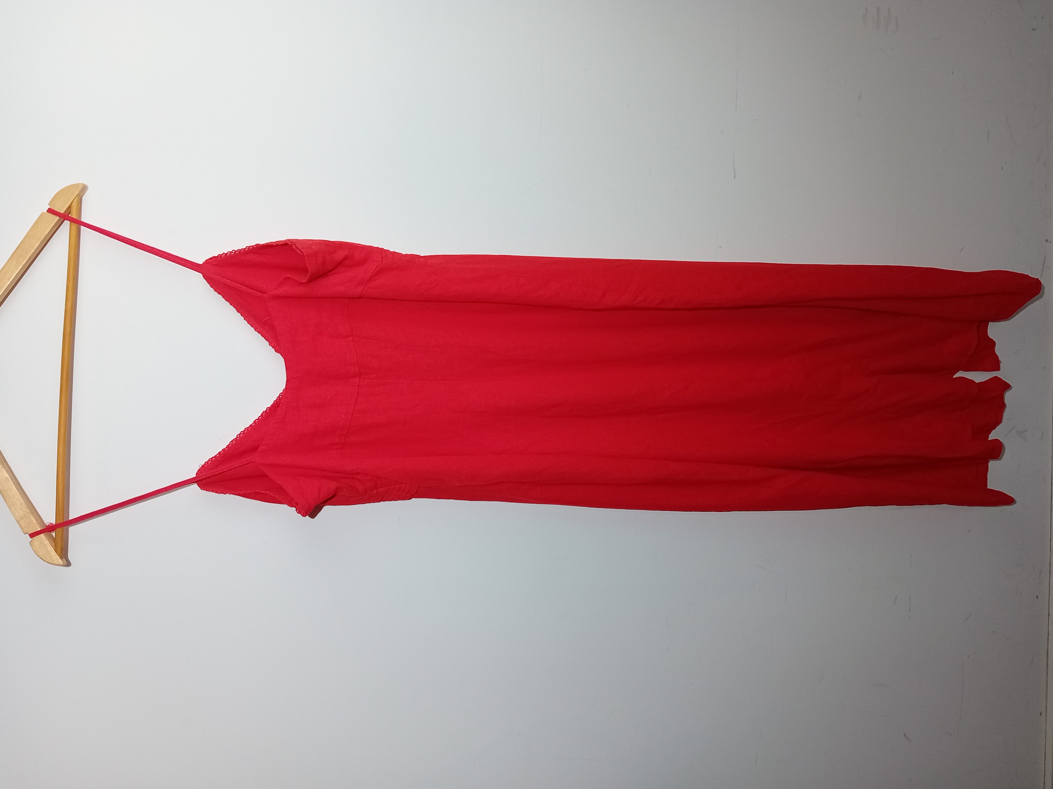Robe Longue Rouge En Lin Zara L