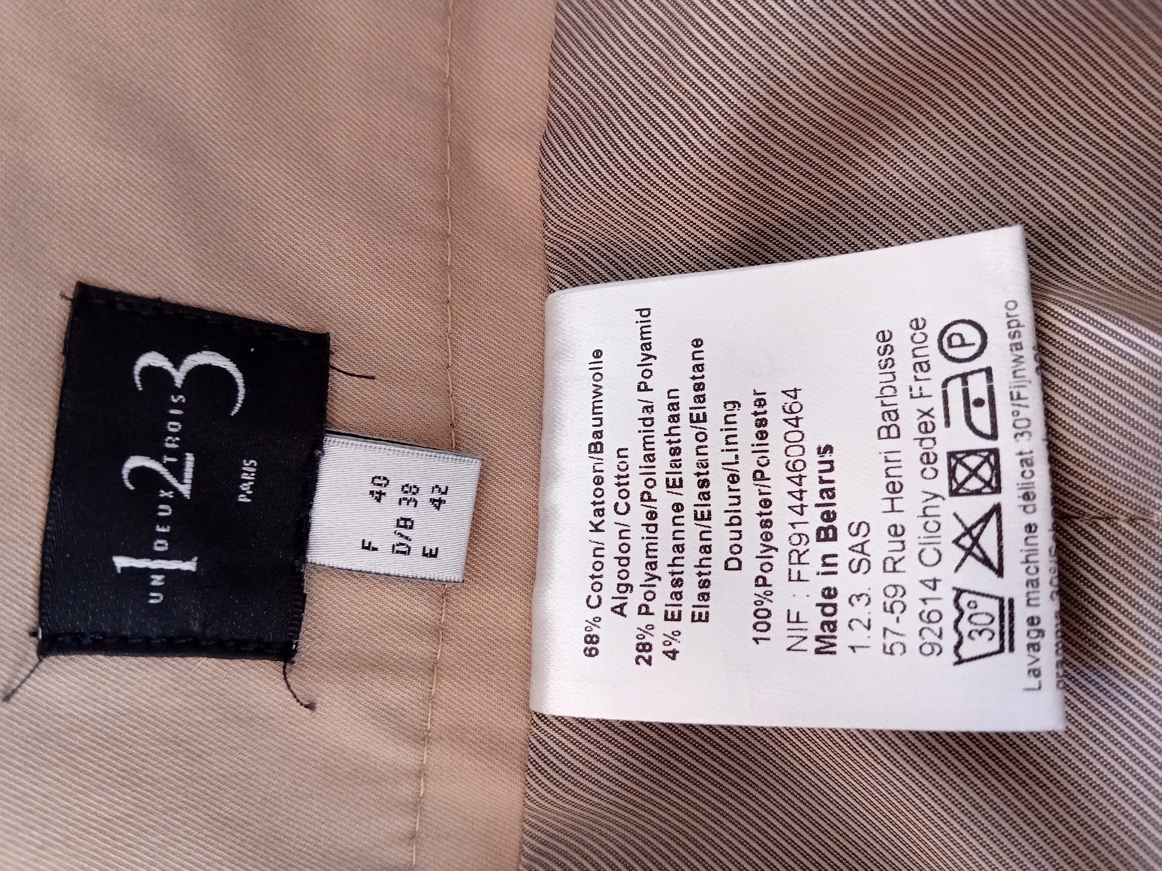 Jupe Droite Beige 1.2.3 Paris
