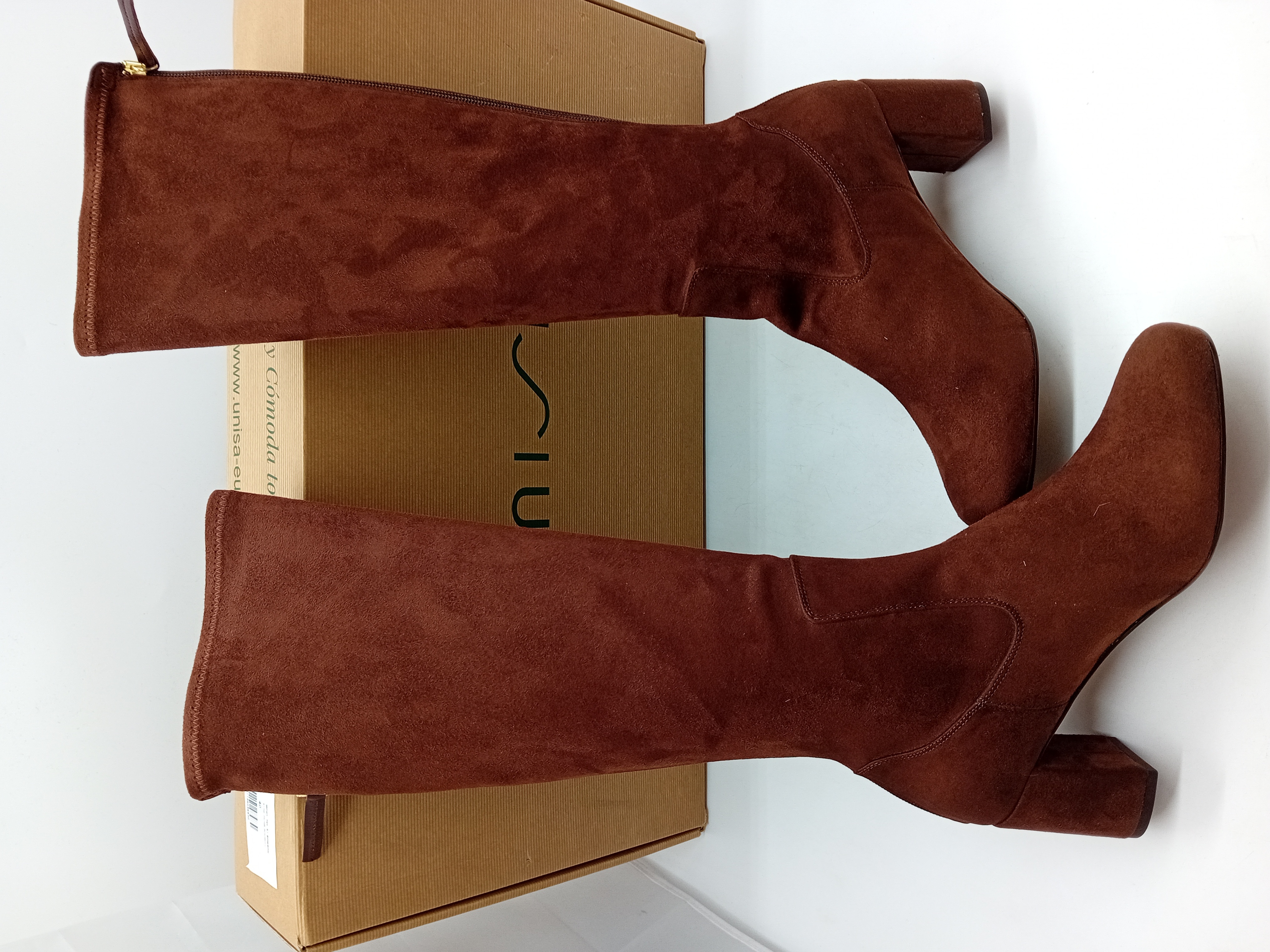 Bottes Hautes En Daim Marron Unisa