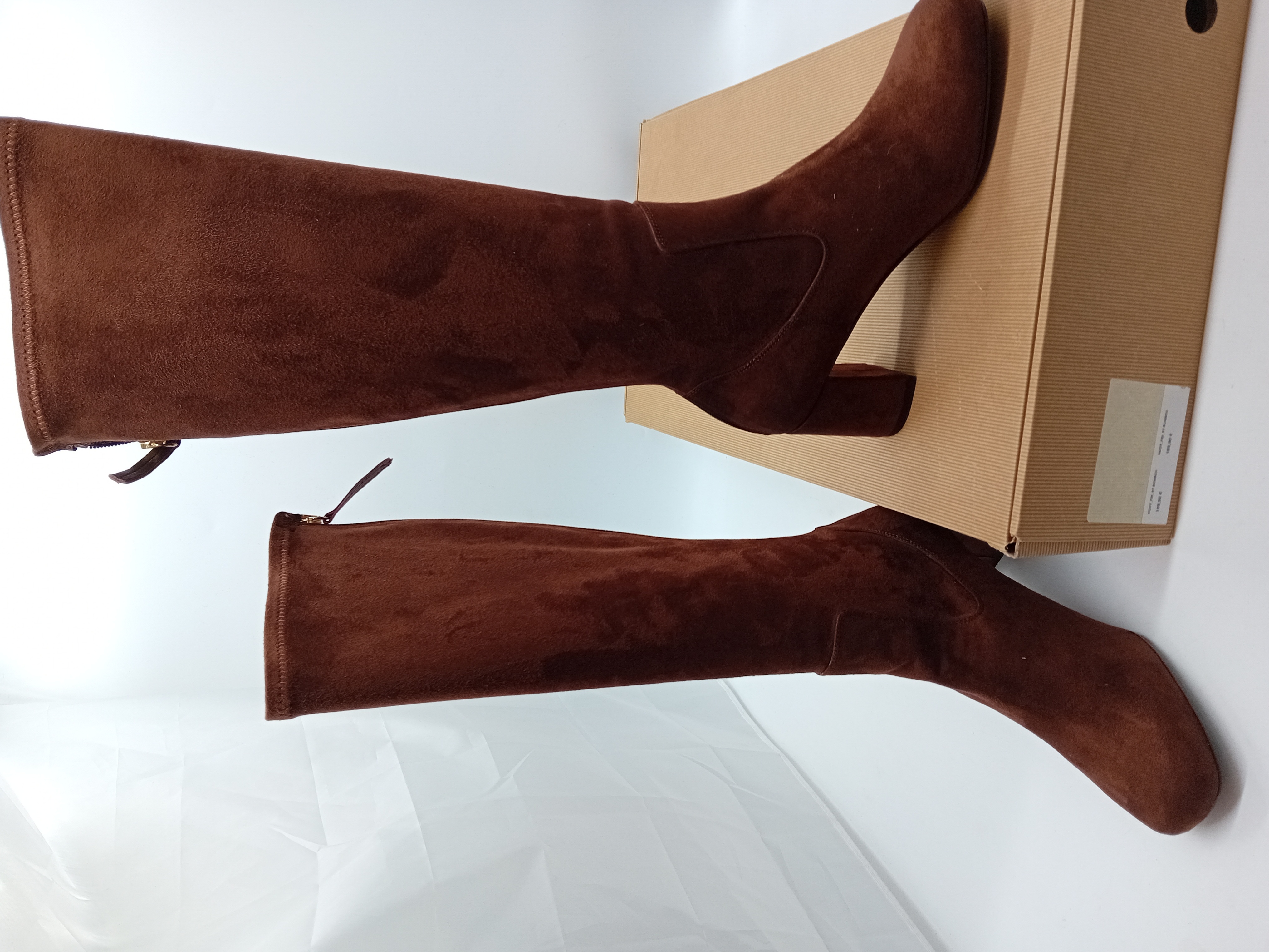 Bottes Hautes En Daim Marron Unisa