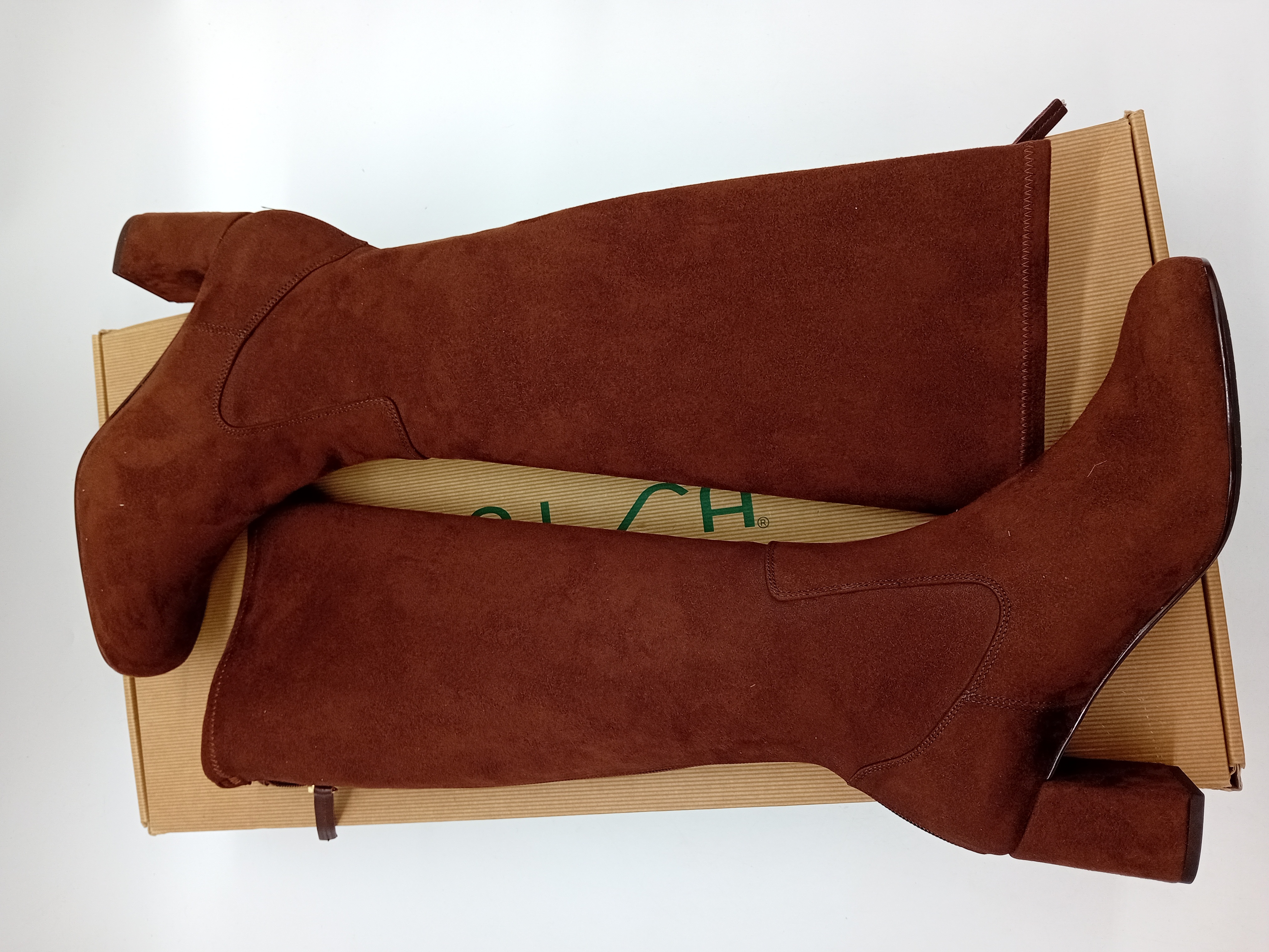 Bottes Hautes En Daim Marron Unisa