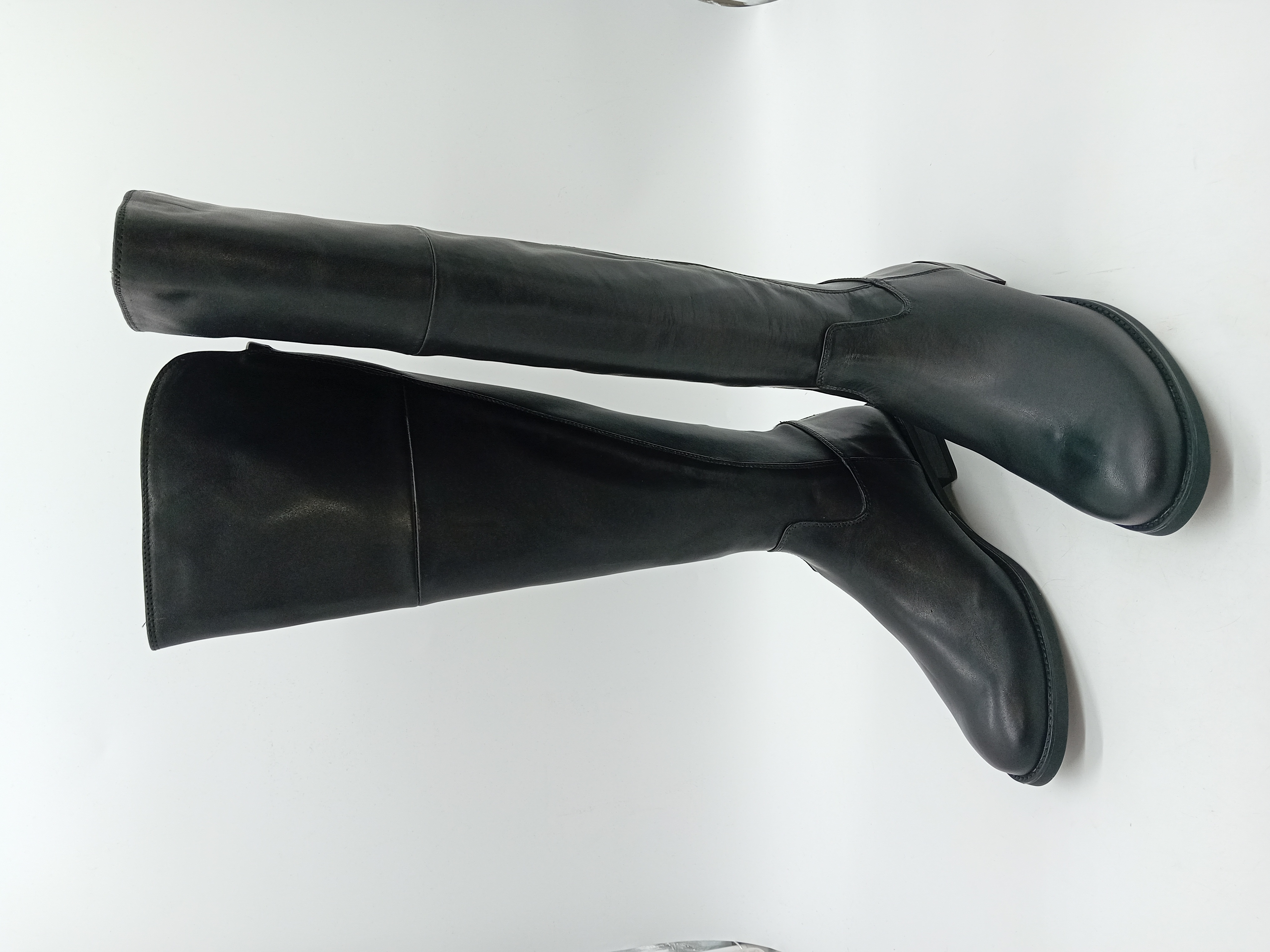 Bottes Hautes En Cuir Noir Unisa 39