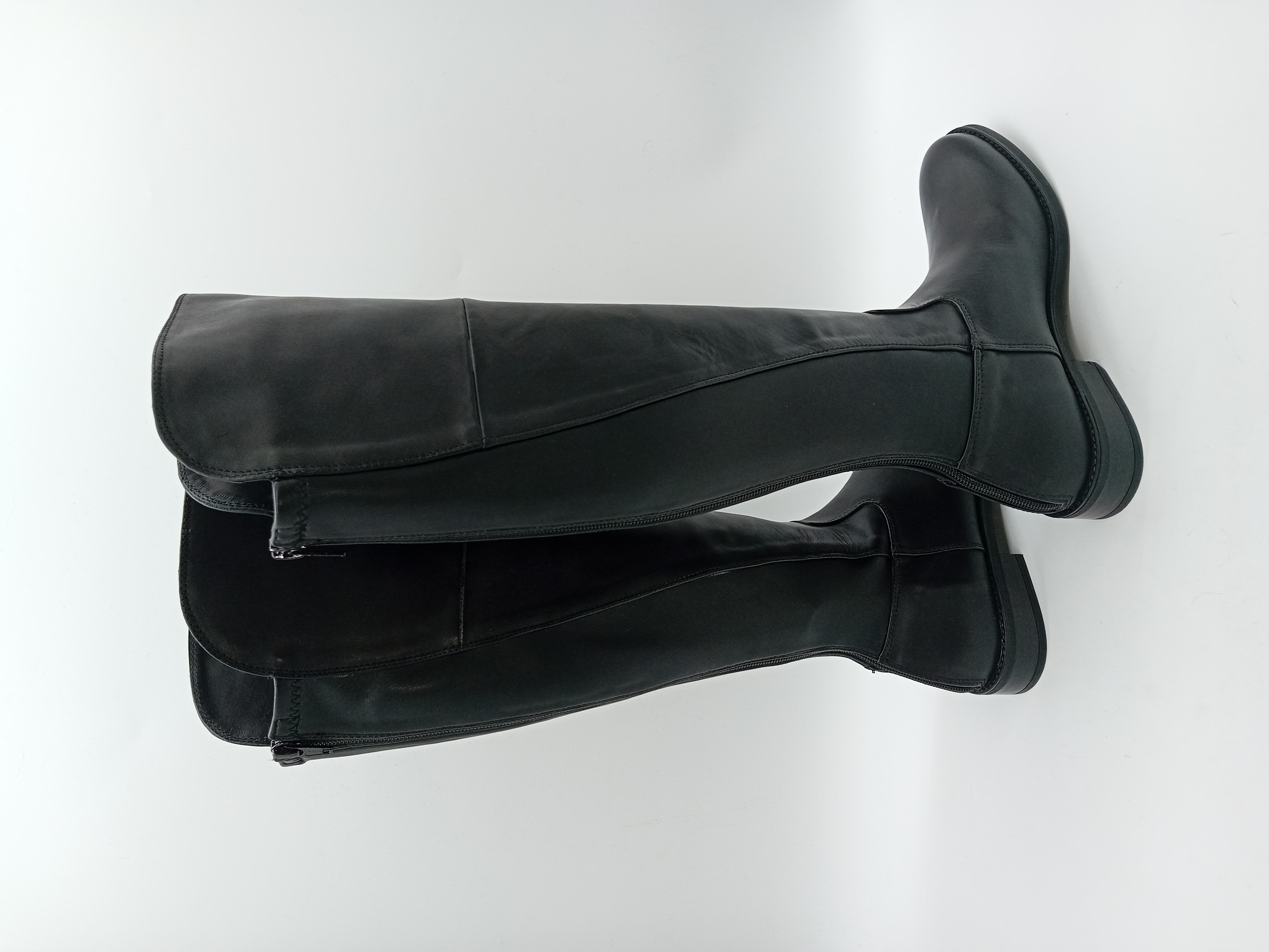 Bottes Hautes En Cuir Noir Unisa 39