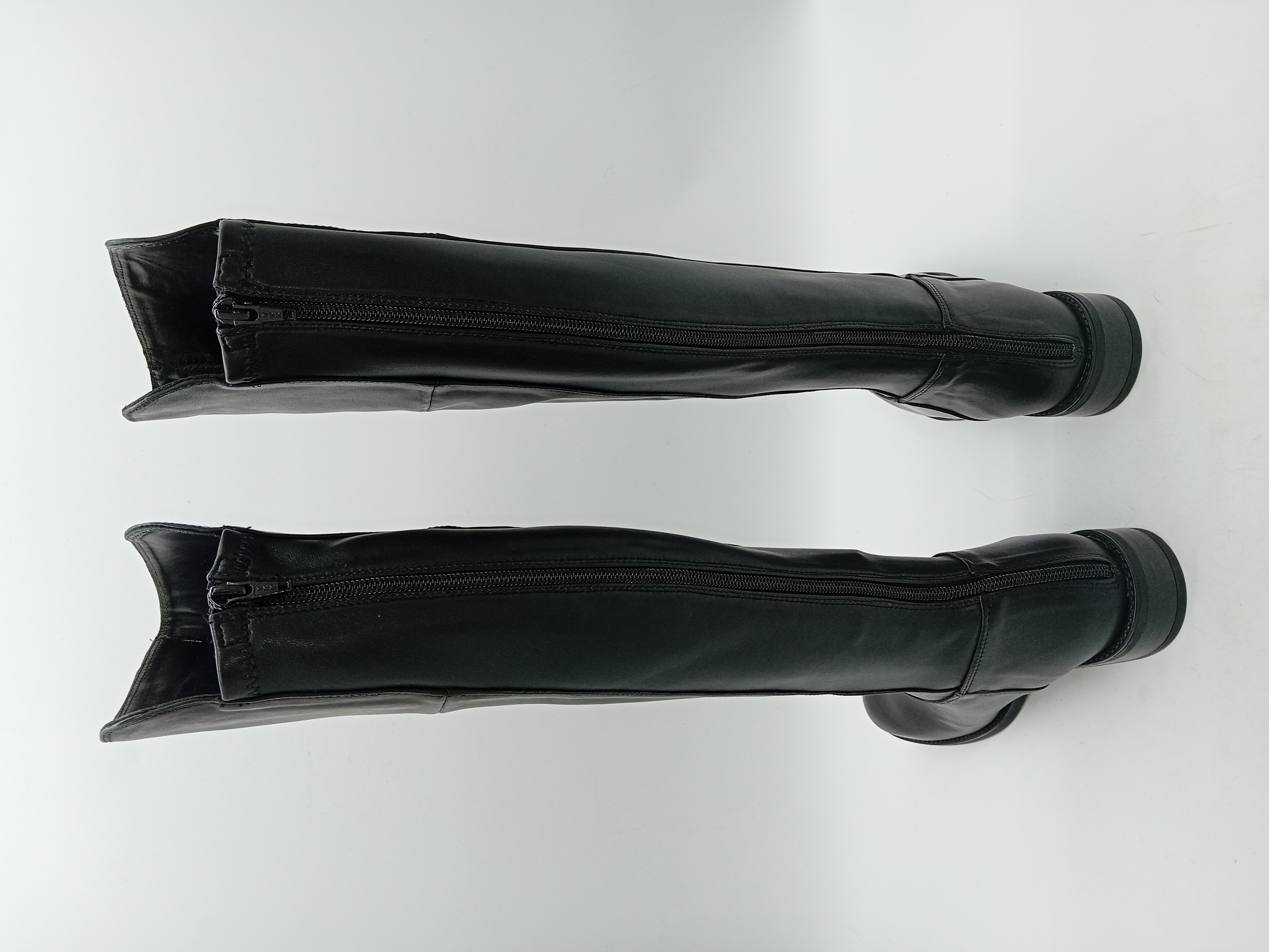 Bottes Hautes En Cuir Noir Unisa 39