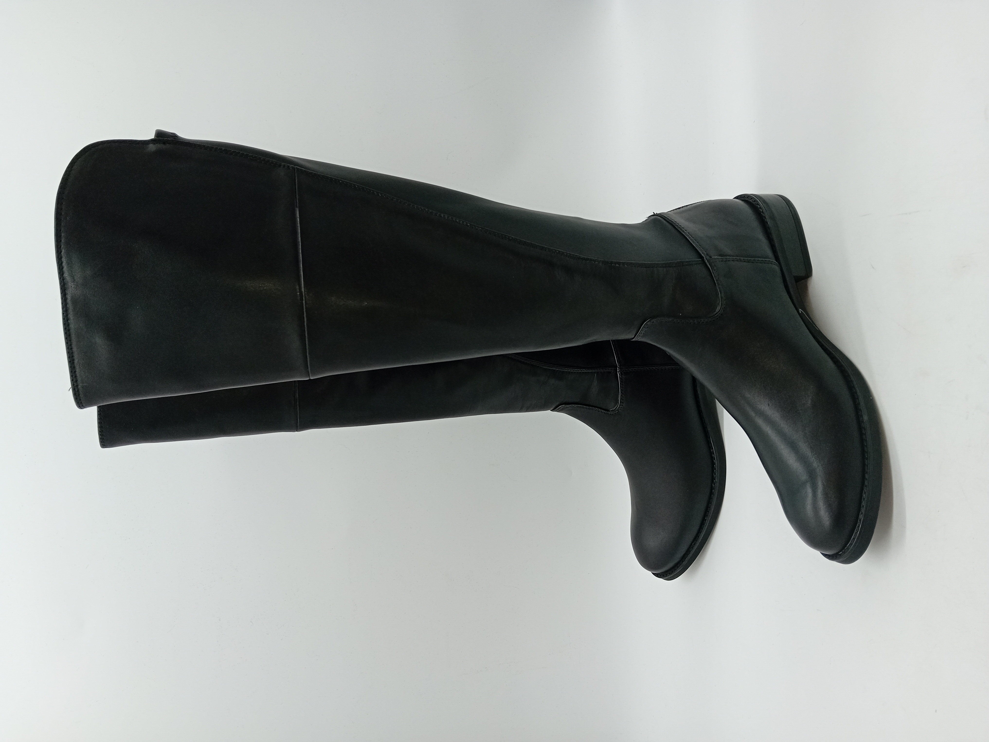 Bottes Hautes En Cuir Noir Unisa 39