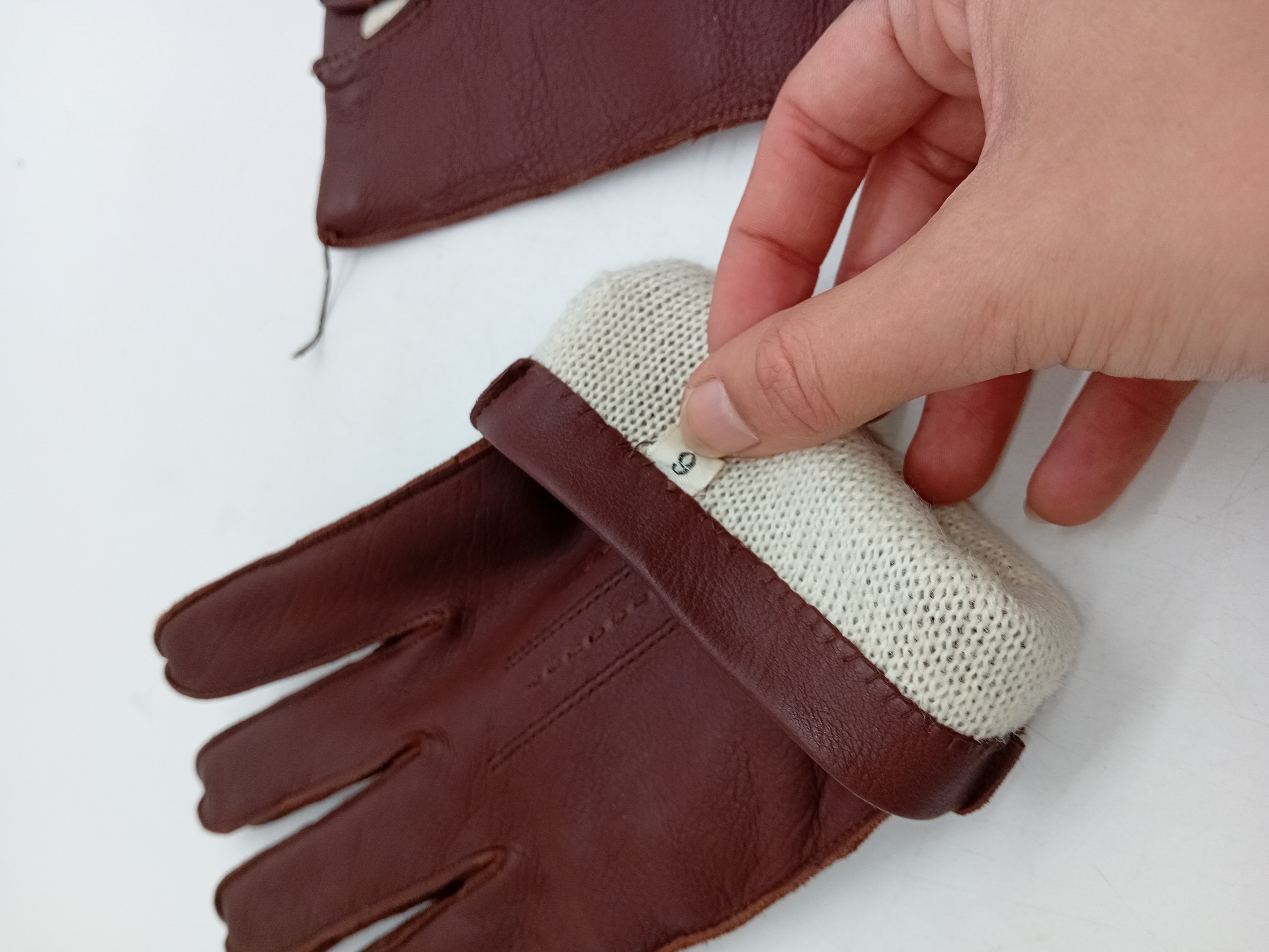 Gants En Cuir Marron  Doublés