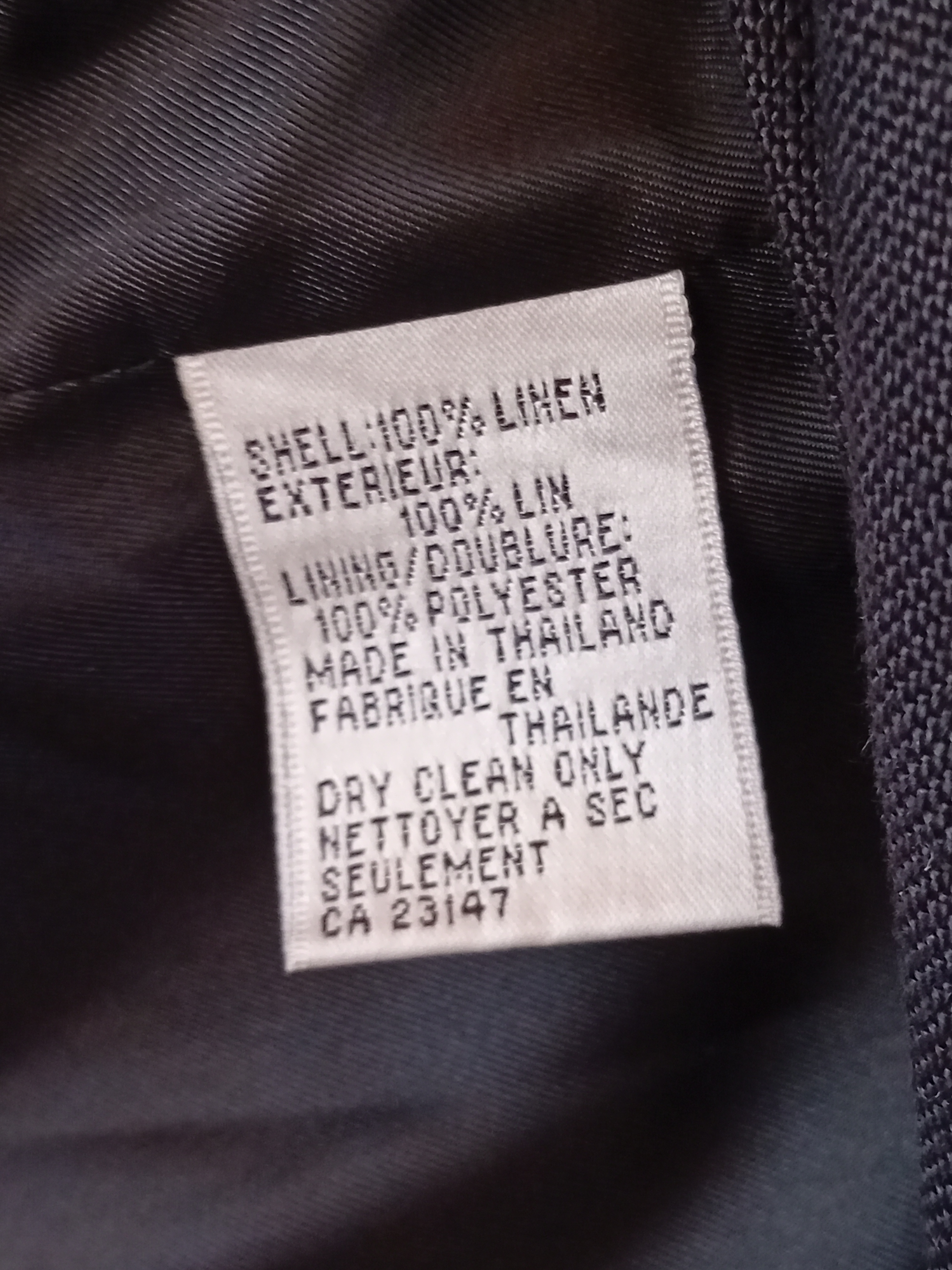 Veste En Lin Noire Talbots Xl