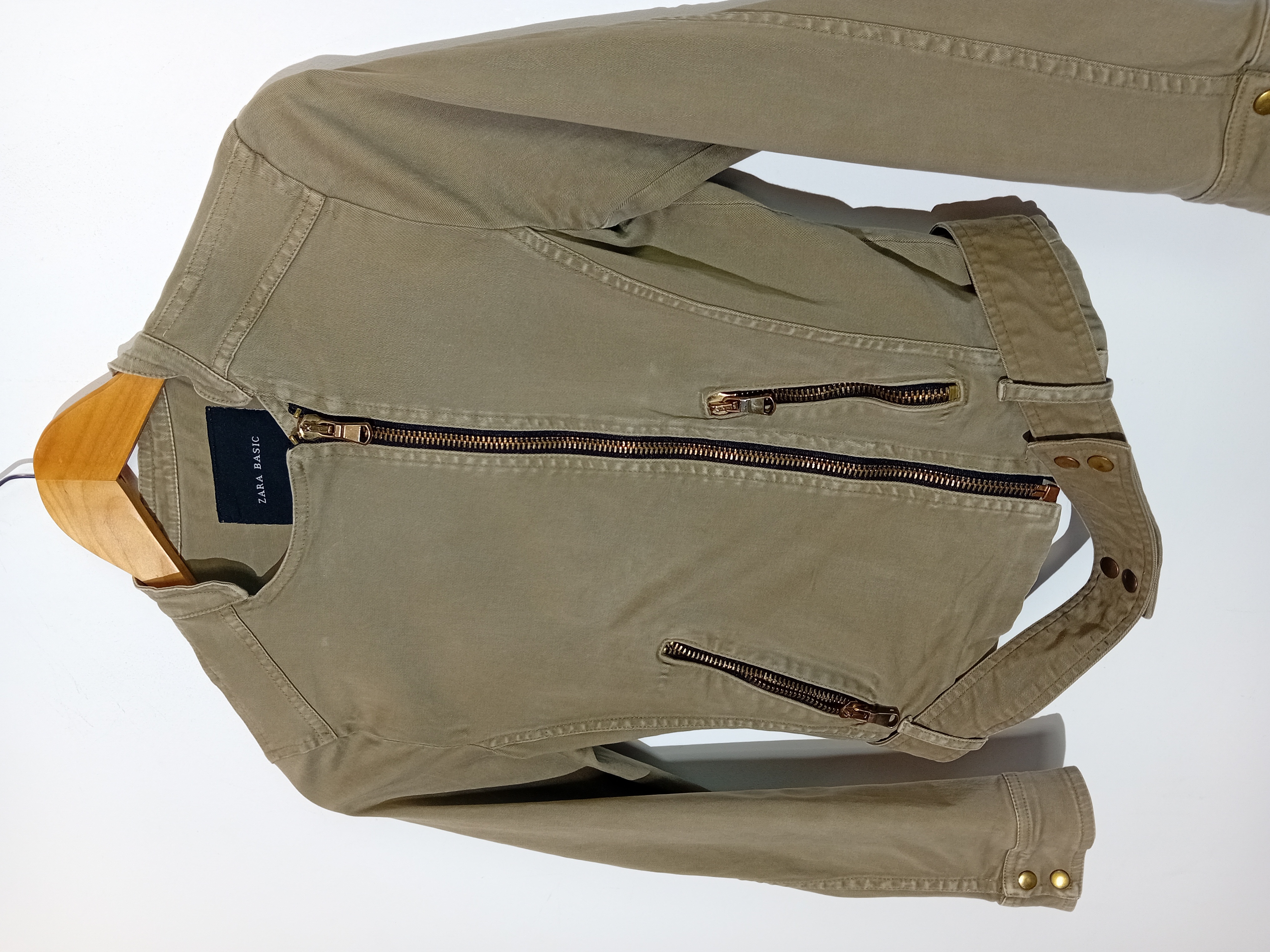 Veste Courte Style Officier Kaki Zara