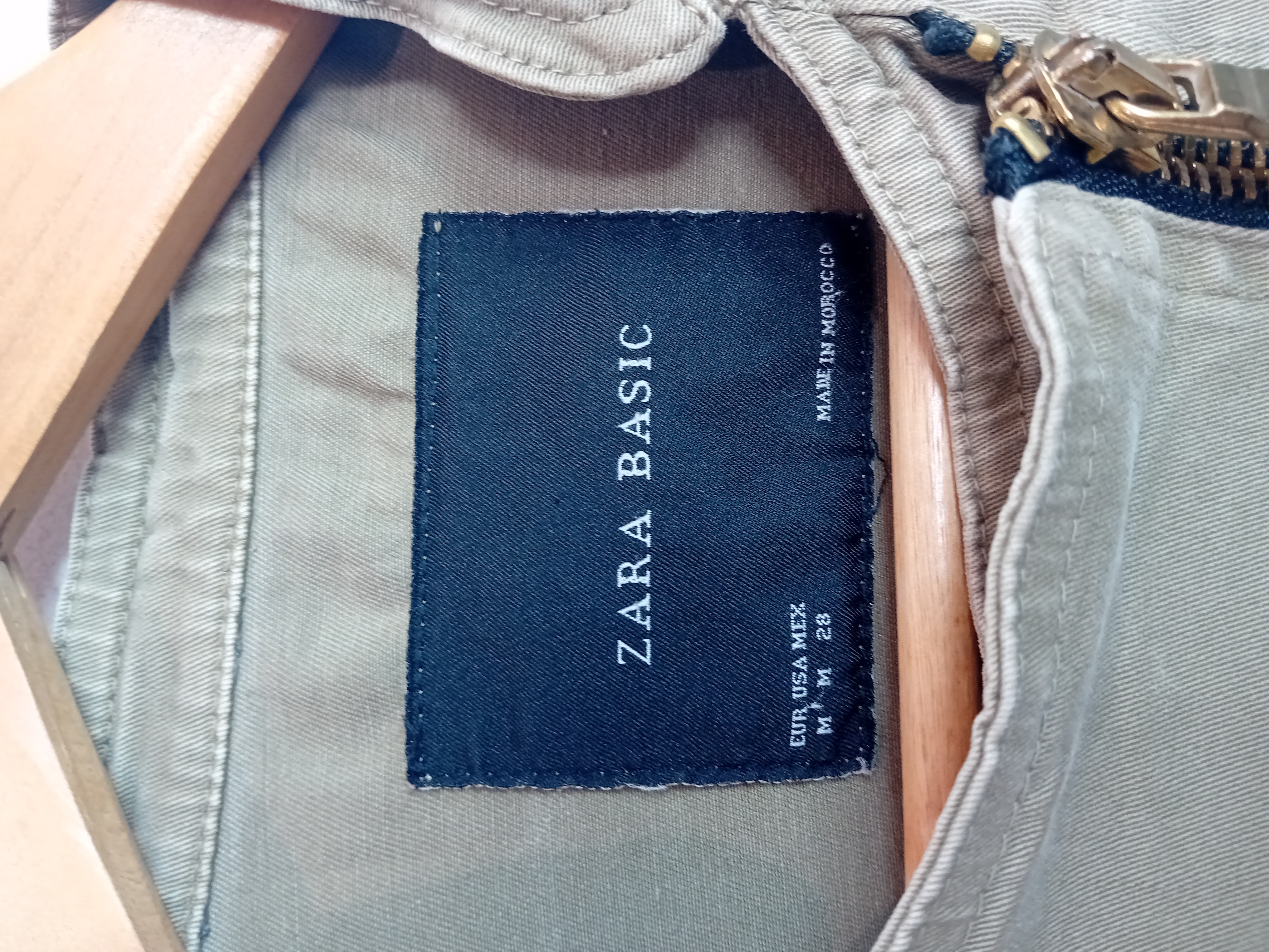 Veste Courte Style Officier Kaki Zara