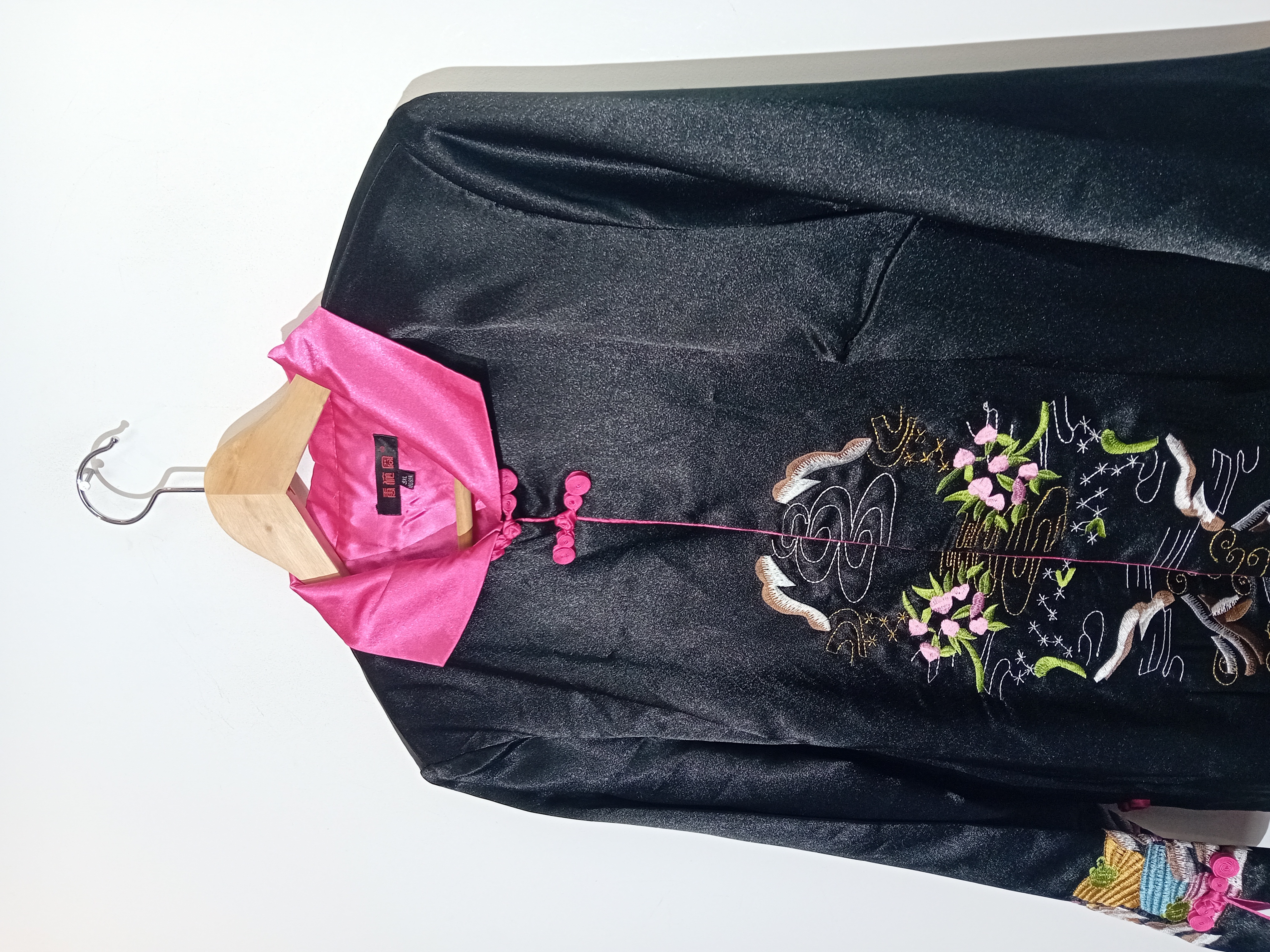 Veste Traditionnelle Chinoise Noire Brodée